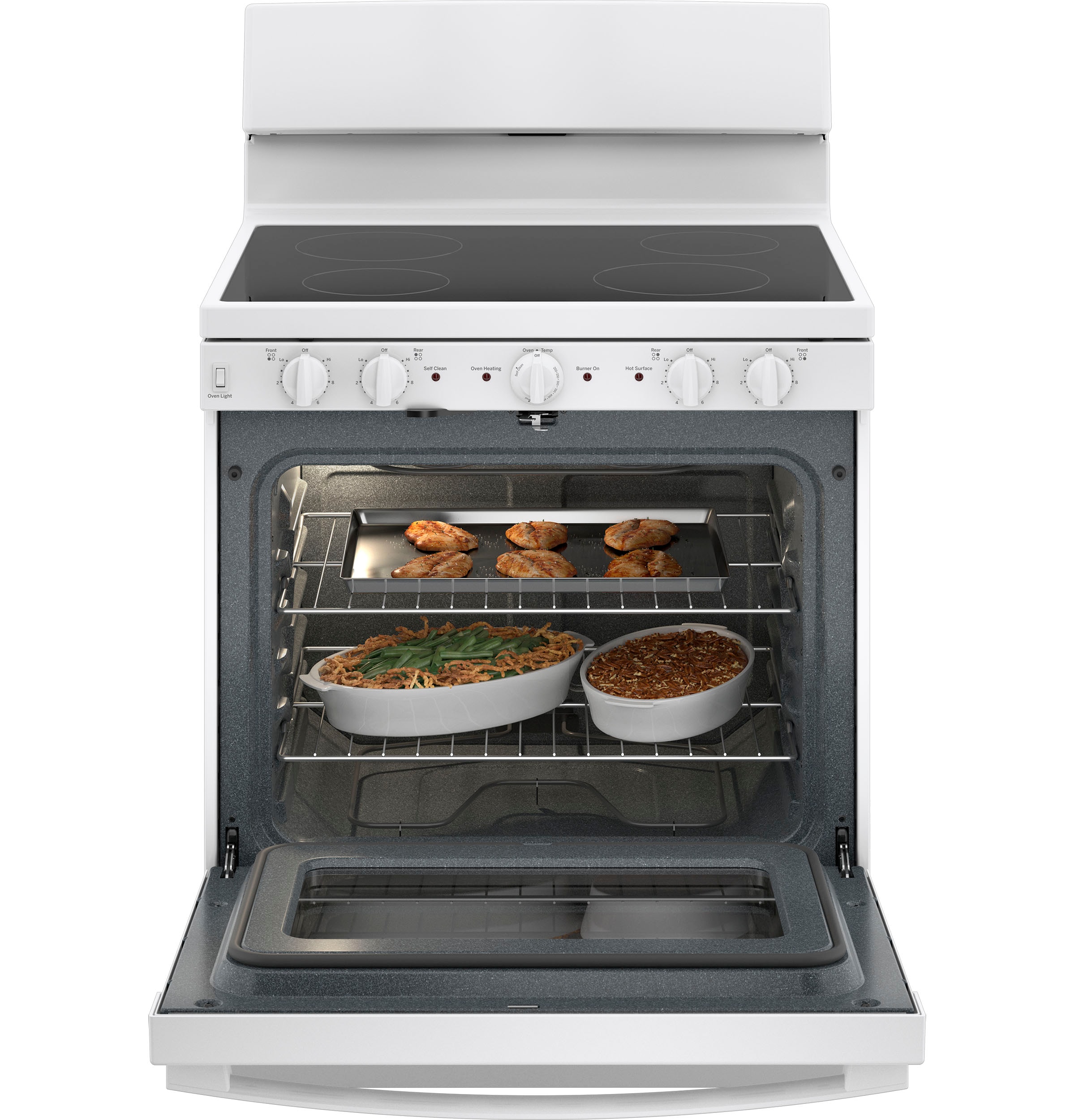 GE JB480DTWW Freestanding-Electric-Ranges - View #2