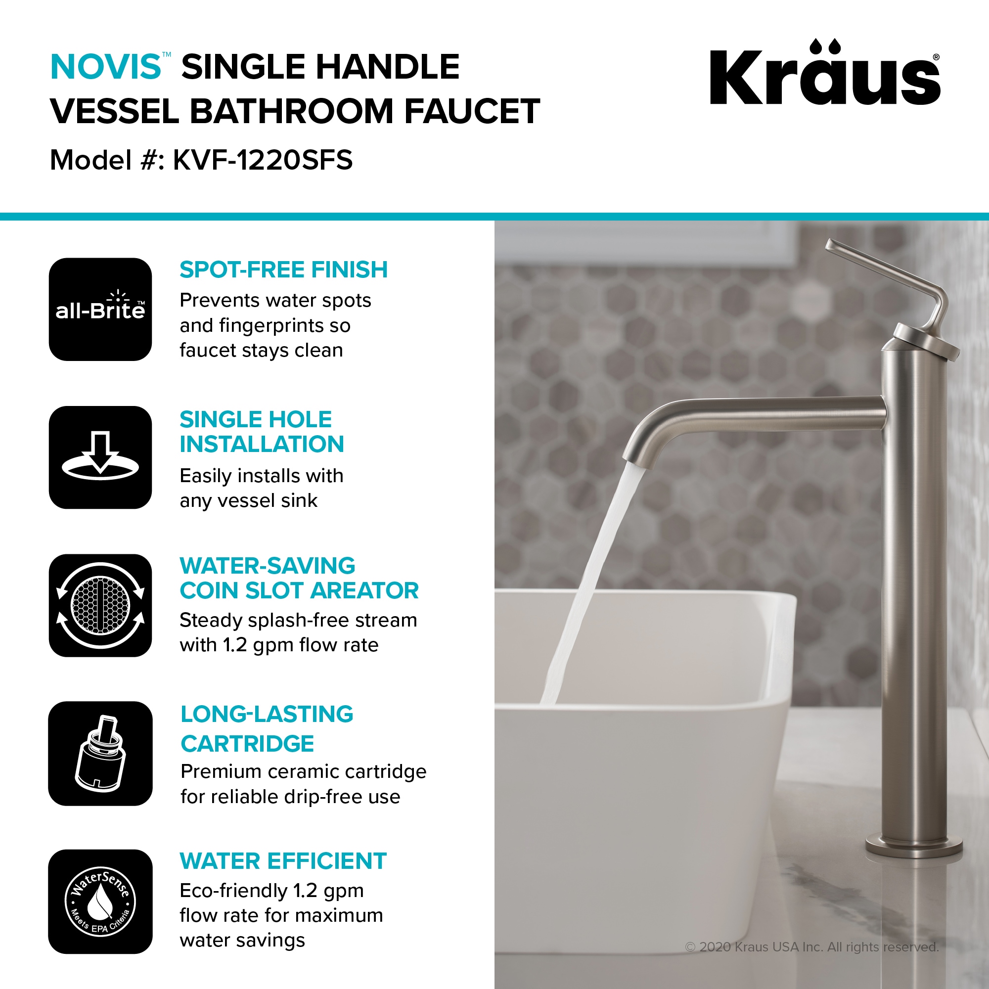 Kraus KVF-1220SFS-2PK Lavatory-Faucets - View #10