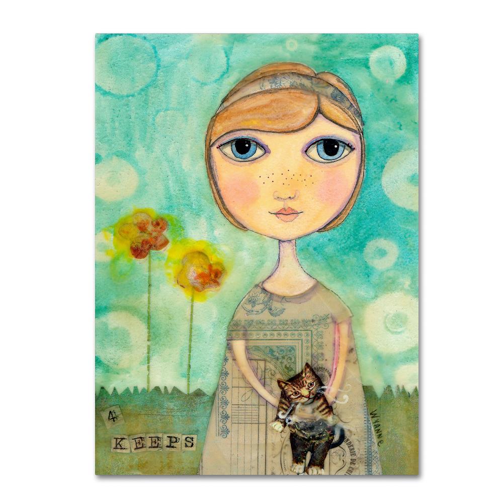 Trademark Fine Art Wyanne 'Big Eyed Girl 4 Keeps' Canvas Art, 24x32