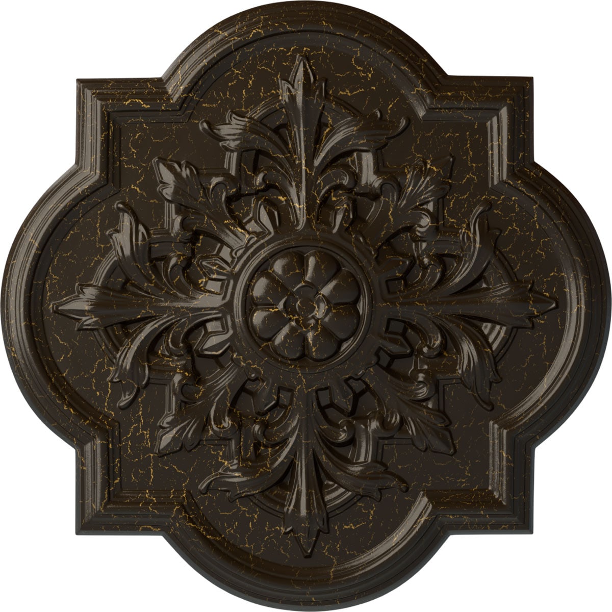 Ekena Millwork CM34BOSHC Bonetti 31.25-in W x 31.25-in L Painted Stone Hearth Crackle Polyurethane Whole Ceiling Medallion