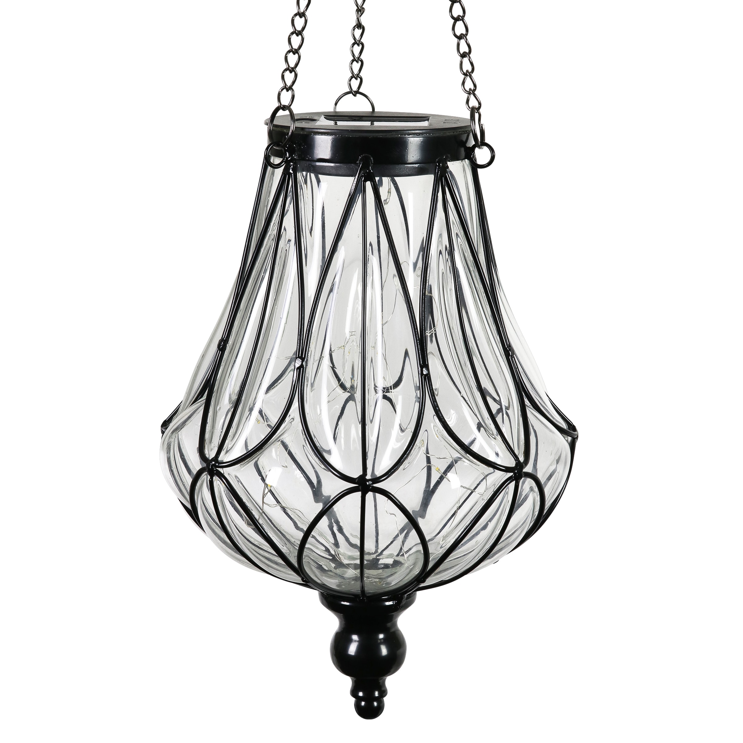 Exhart 18622-RS 7.52-in x 23.82-in Clear Glass Solar Outdoor Decorative Lantern