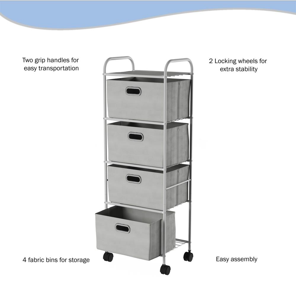 Rolling Storage Cart with Locking Drawers