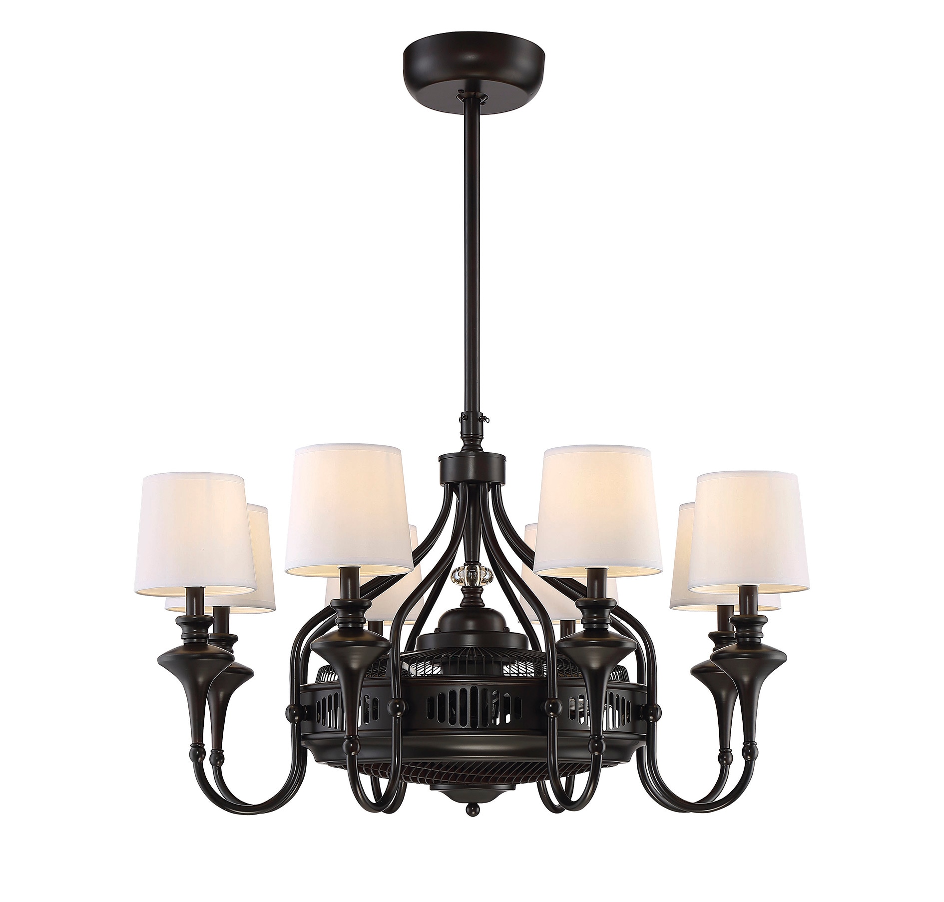 Brisa 8-Light English Bronze Chandelier with Remote