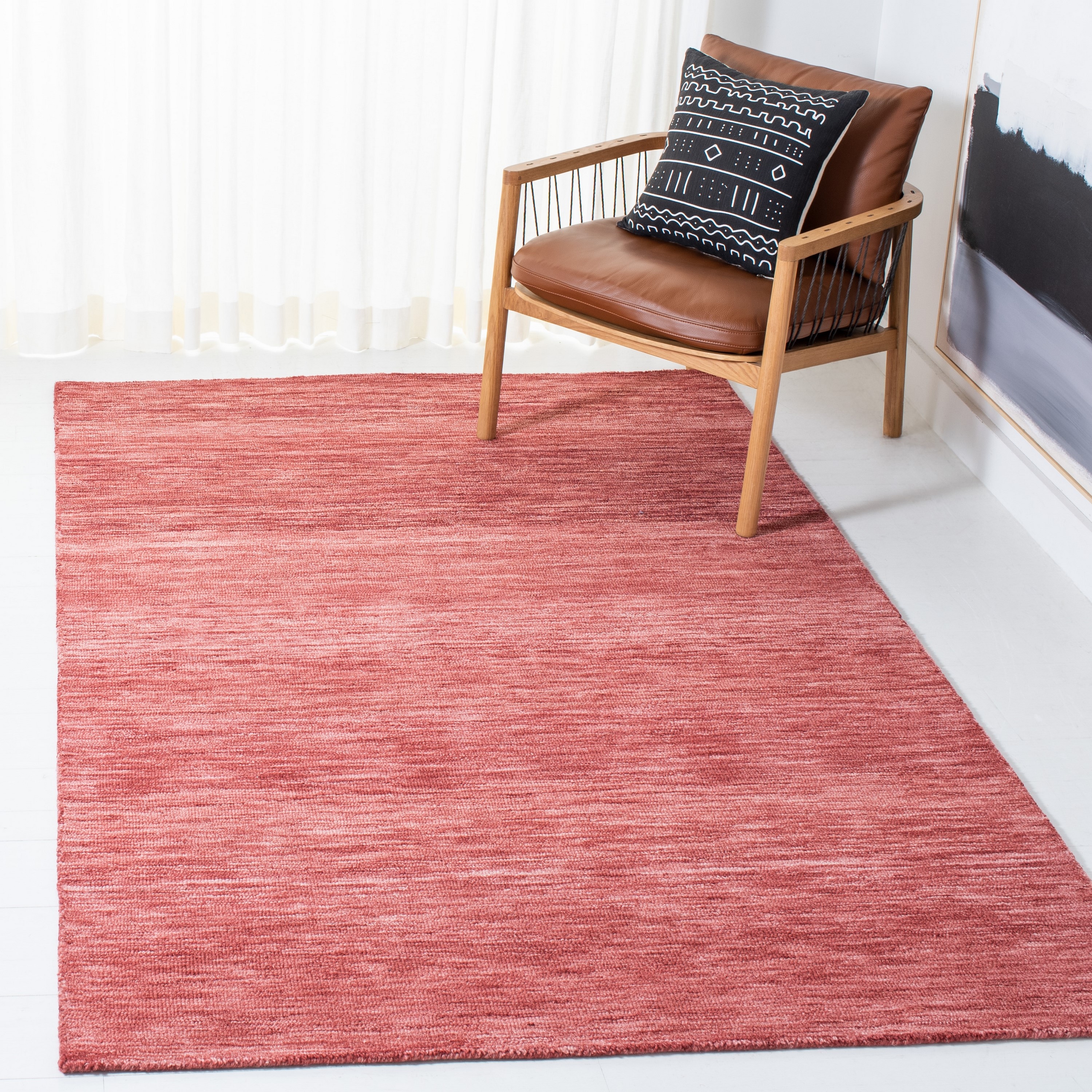 Safavieh MET152P-4 Metro Vedia 4 x 6 (ft) Tufted Wool Rust Rectangular Indoor Distressed/Overdyed Farmhouse/Cottage Area rug