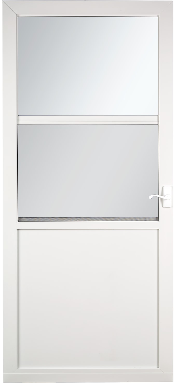 LARSON Northport 32-in x 81-in White High-view Self-storing Aluminum ...