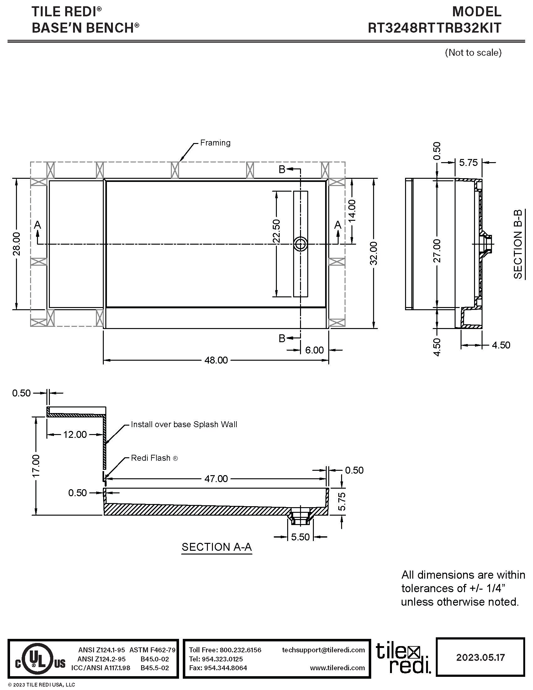 Tile Redi RT3248RTTRB32KIT Shower-Floors - View #7
