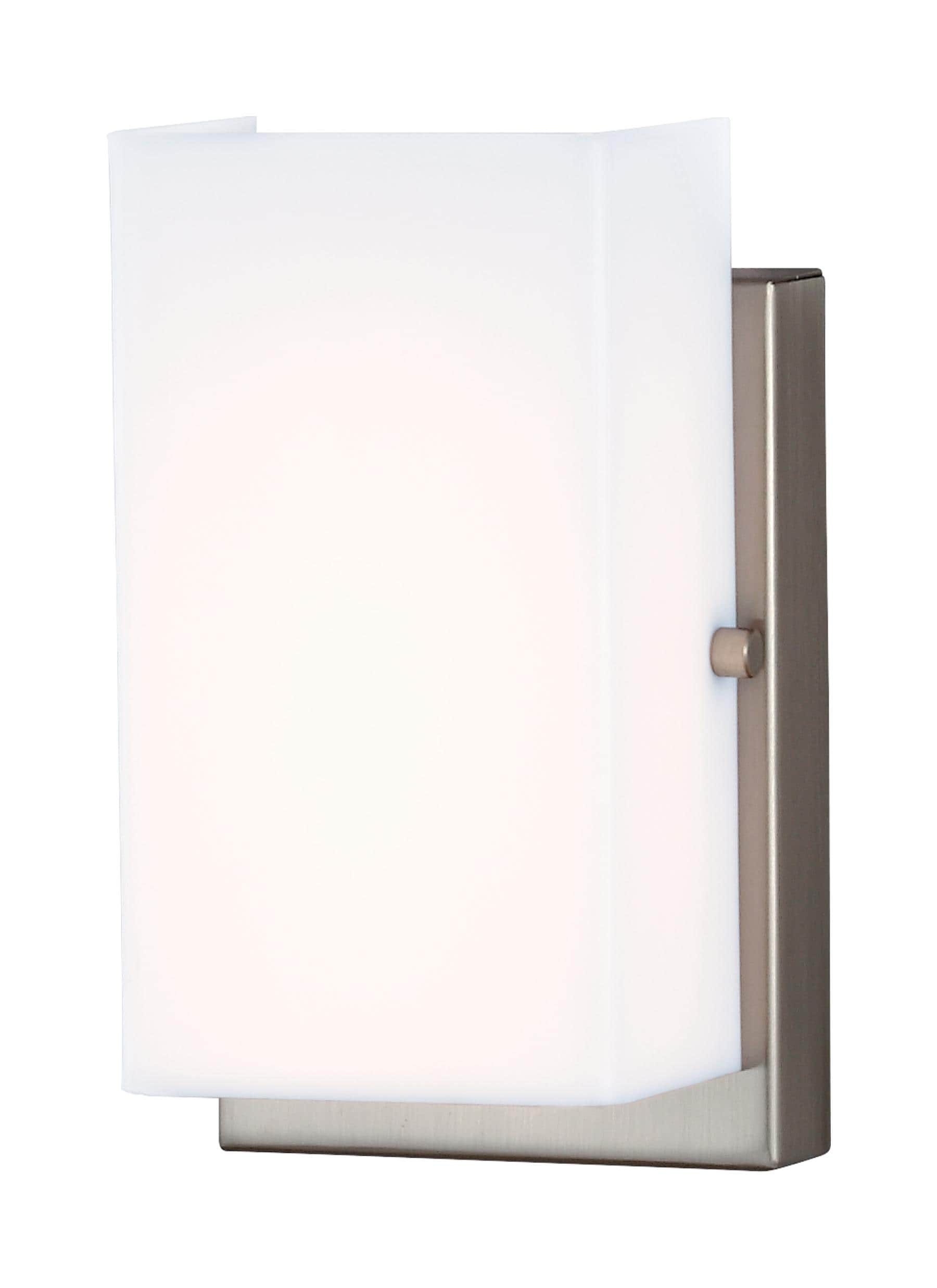 Brushed Nickel LED Wall Sconce with White Acrylic Shade