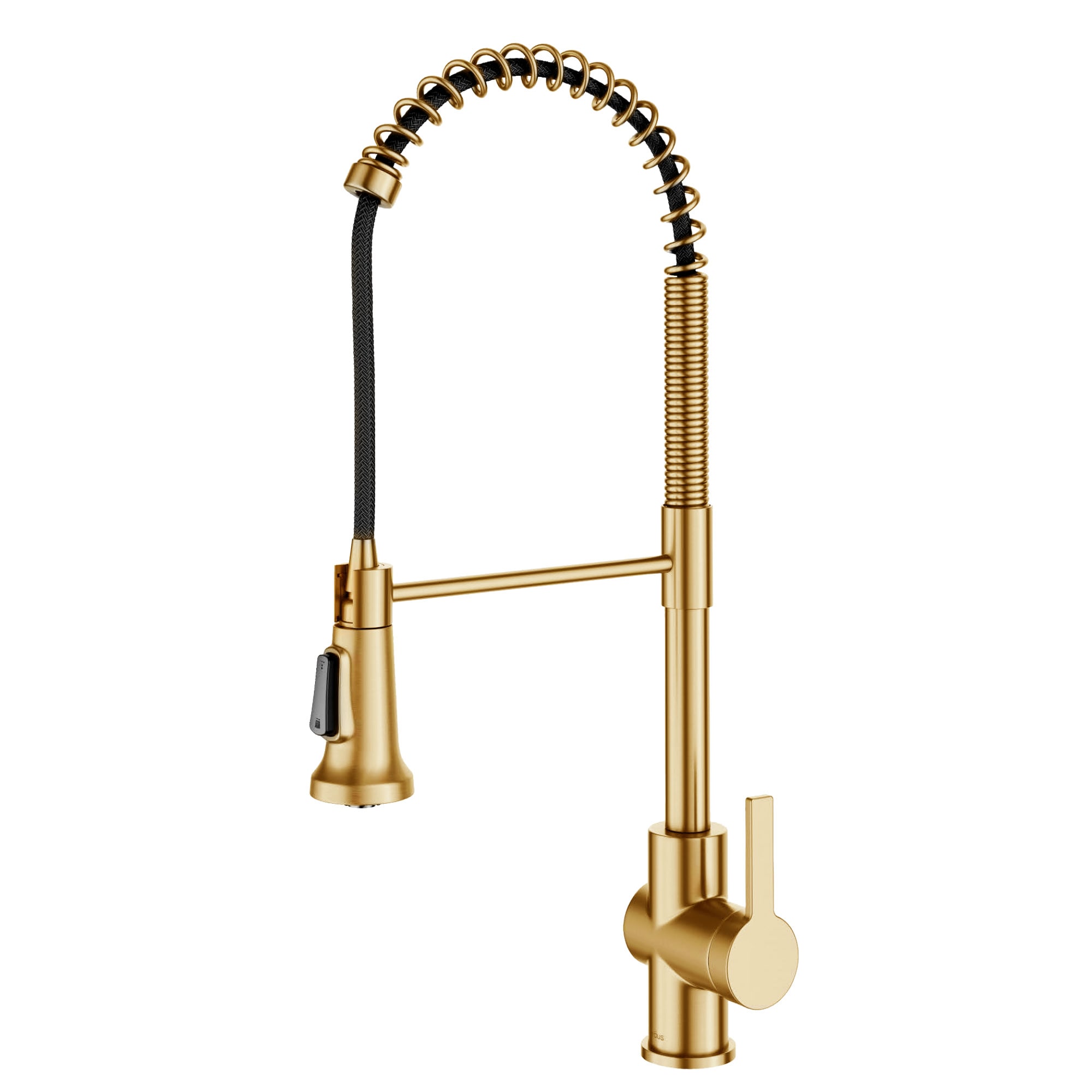 Kraus Britt Brushed Brass Single Handle Pull-down Kitchen Faucet in the  Kitchen Faucets department at