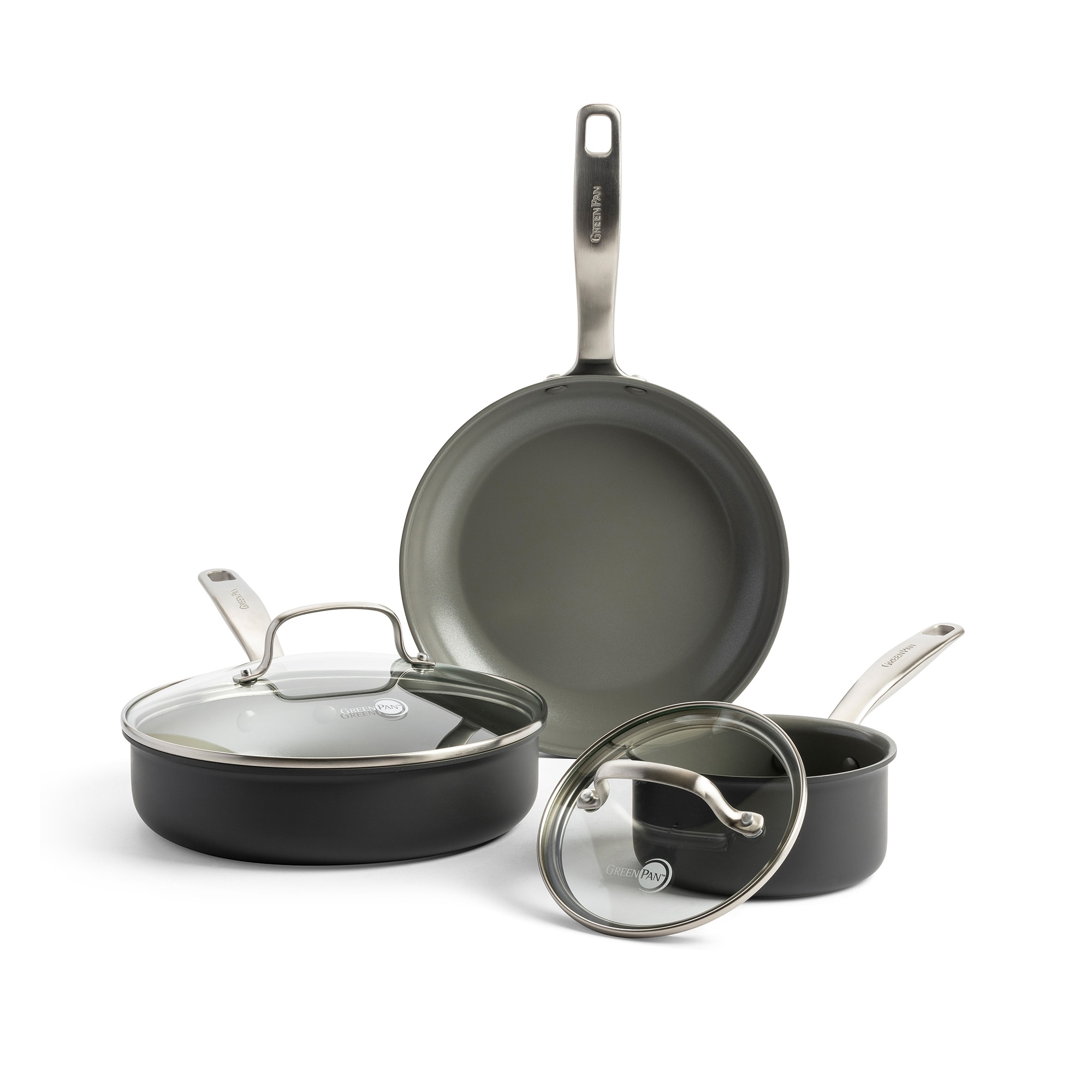 Greenpan 15-in Ceramic Cookware Set with Lid in the Cooking Pans & Skillets  department at