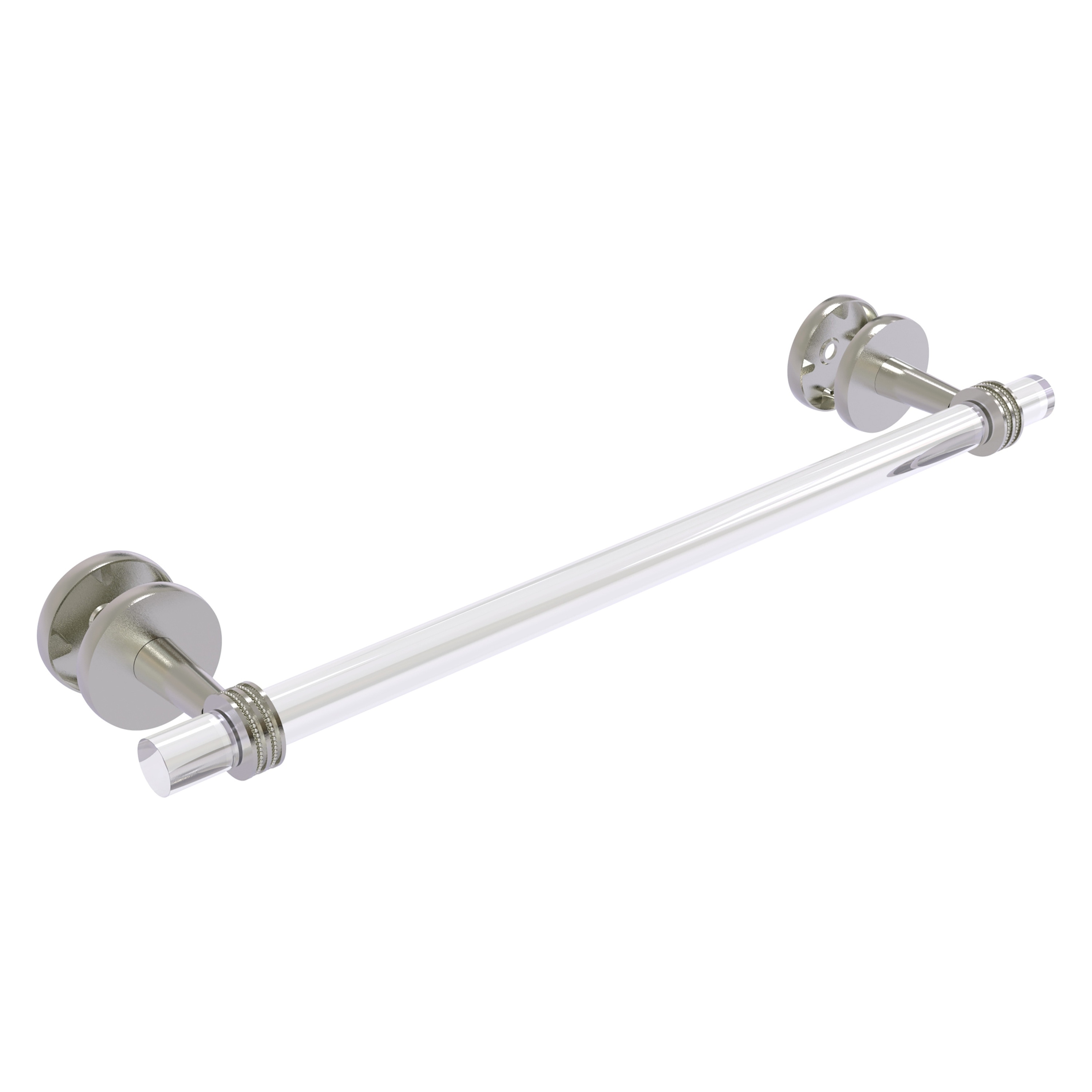 Allied Brass CV-41D-SM-18-SN Clearview 18-in Satin Nickel Wall mount Single Towel Bar
