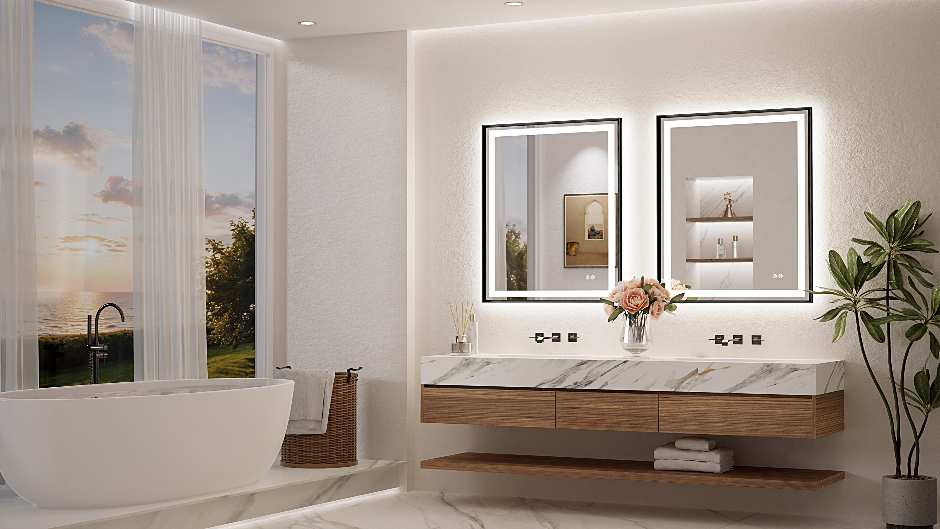 TETOTE LSC-TE-3036BK-B66 Framed-Bath-Mirrors - View #2