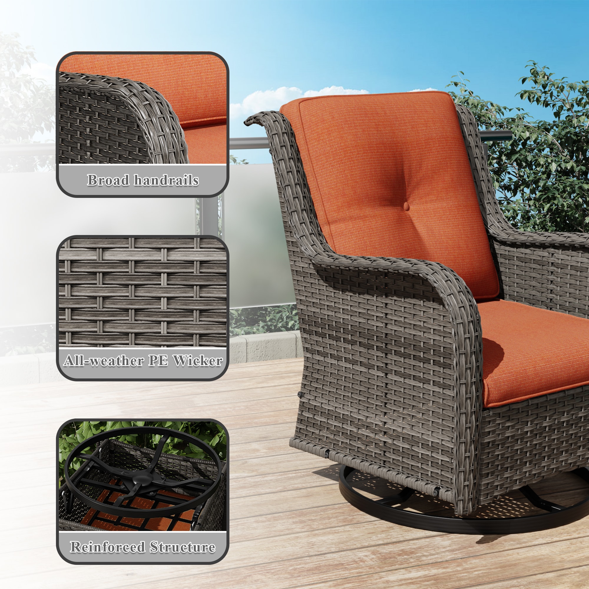 Gardenbee HGL-M01-ORG Patio-Conversation-Sets - View #4