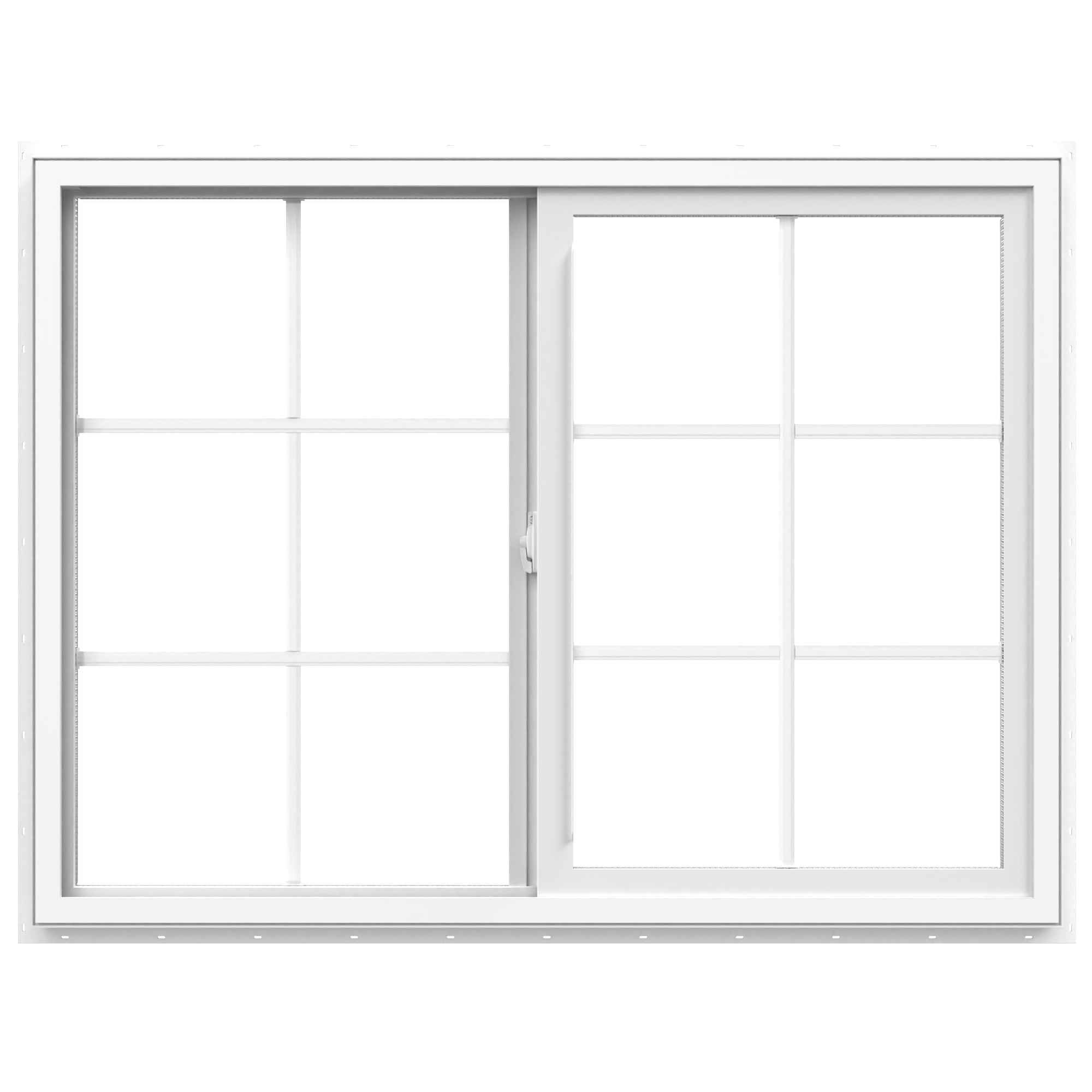 Pella 1000010076 150 Series White Exterior White Interior Left-Handed Vinyl Sliding Window Annealed Glass with Grids (Half Screen Included)