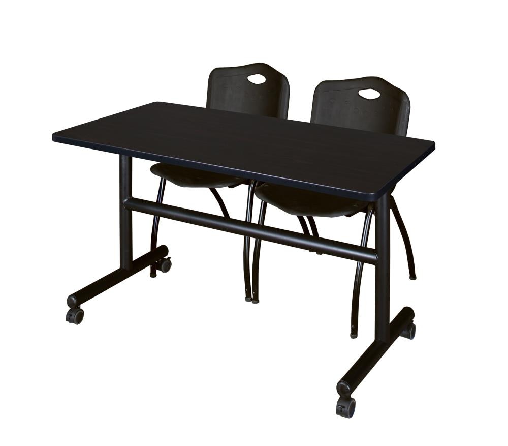 Regency MKFT4824MW47BK Training Brown 4-Person Training Table (48-in W x 29-in H)