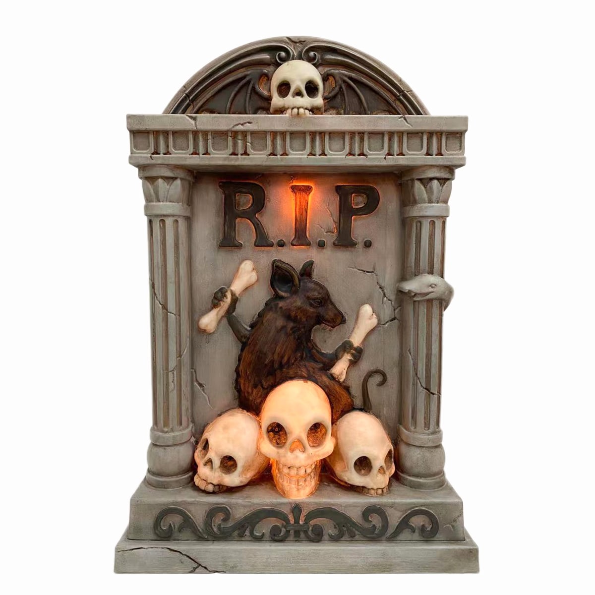 Haunted Living 2.08-ft Pre-Lit Tombstone Free Standing Decoration ...
