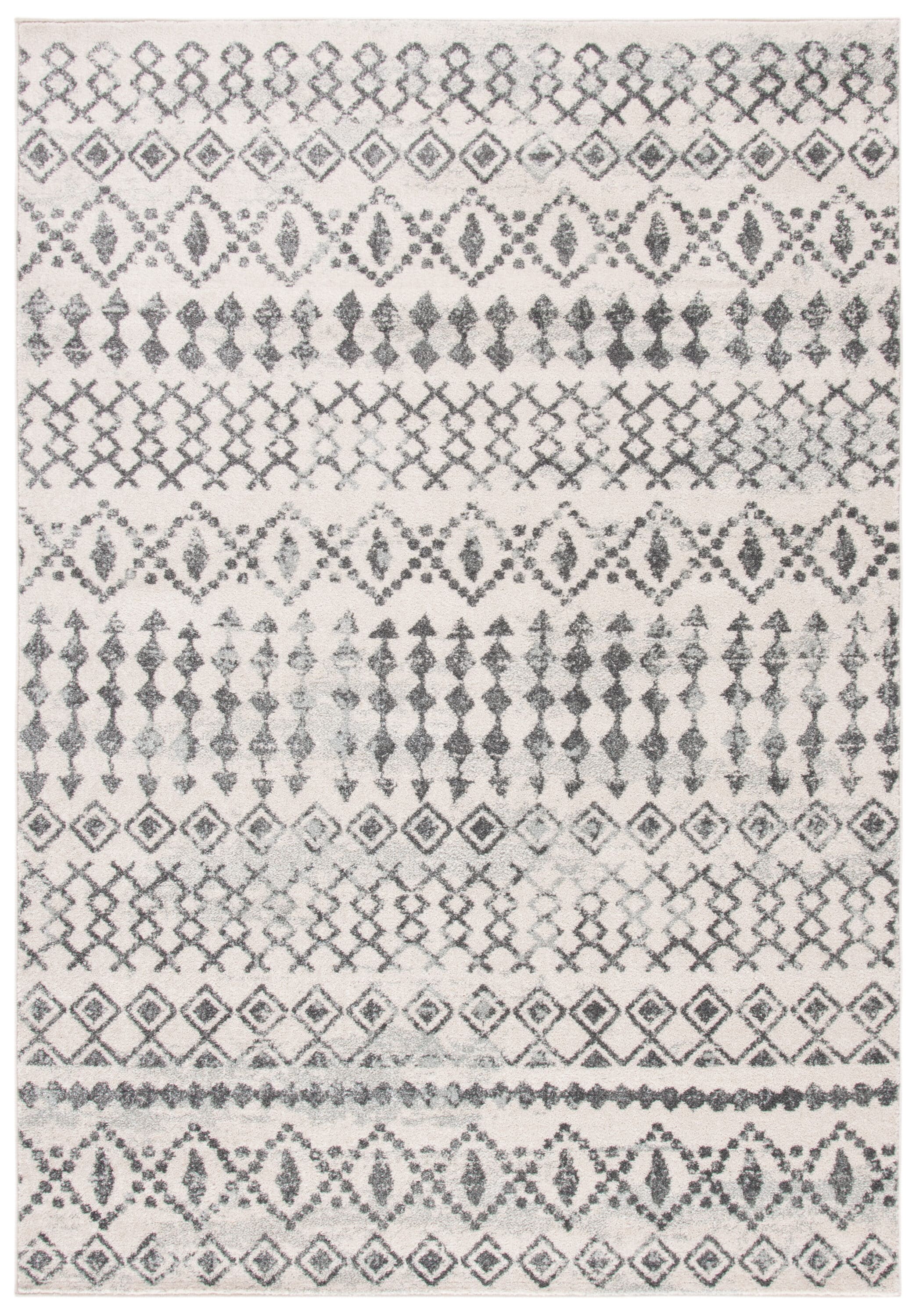 Safavieh TUL240A-67 Tulum Astra 7 x 9 (ft) Loomed Polypropylene Ivory/Gray Rectangular Indoor Geometric Bohemian/Eclectic Area rug