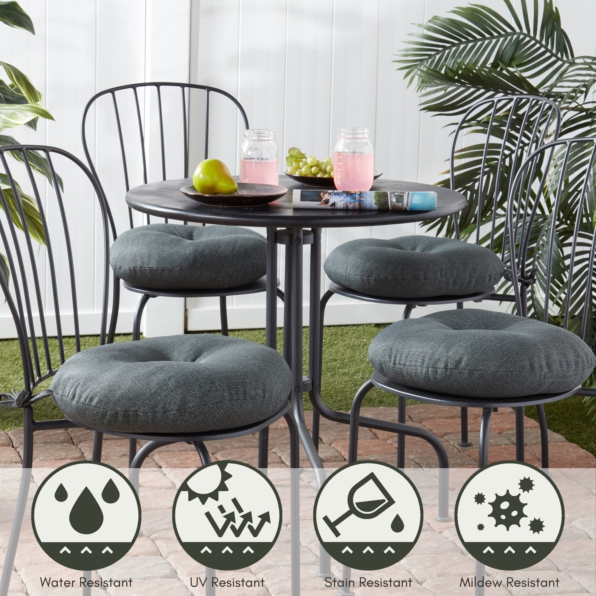 Greendale Home Fashions OC5816S2-CARBON Patio-Furniture-Cushions - View #6