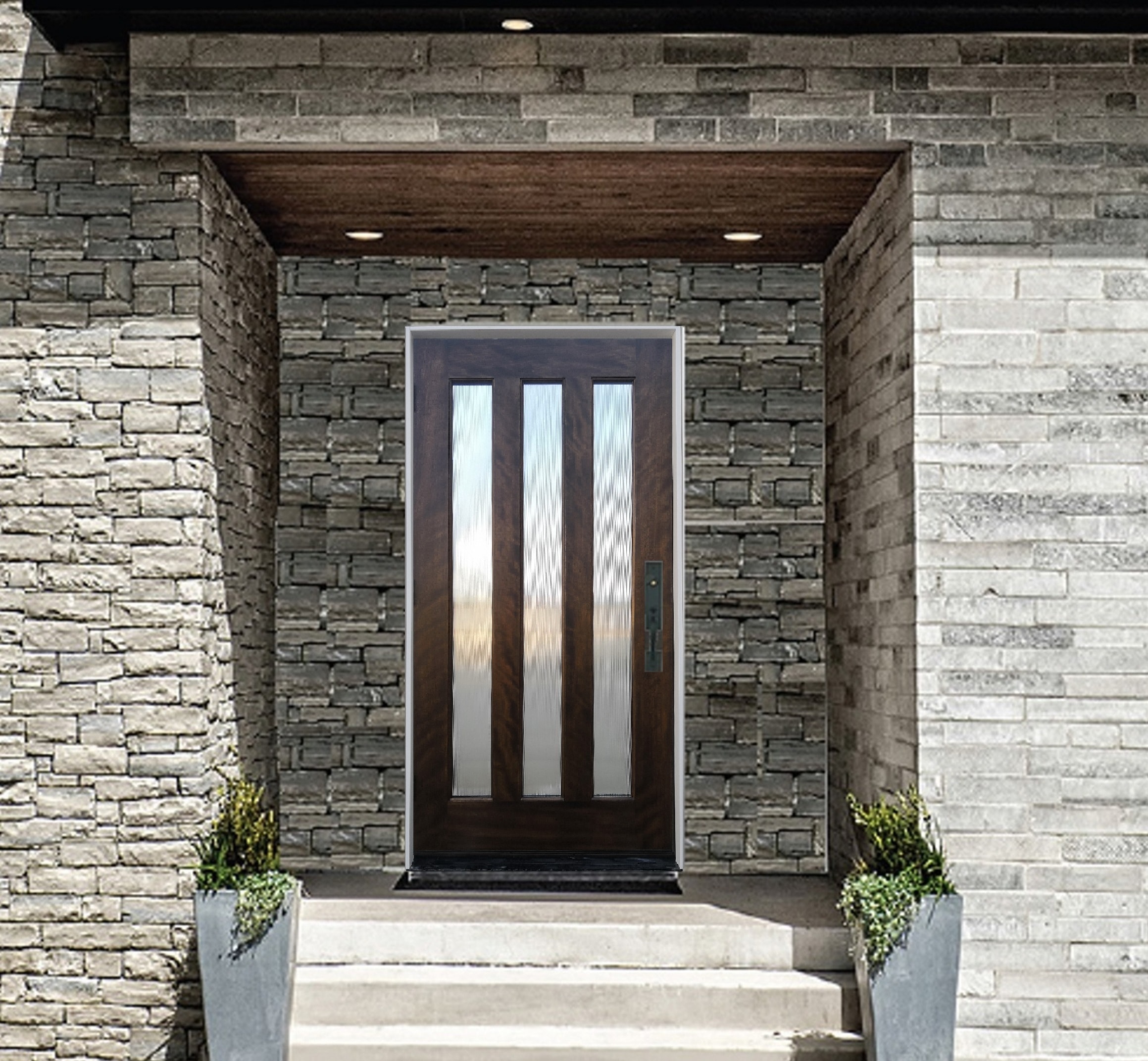 Creative Entryways 36-in x 80-in x 4-9/16-in Wood Full Lite Left-Hand ...