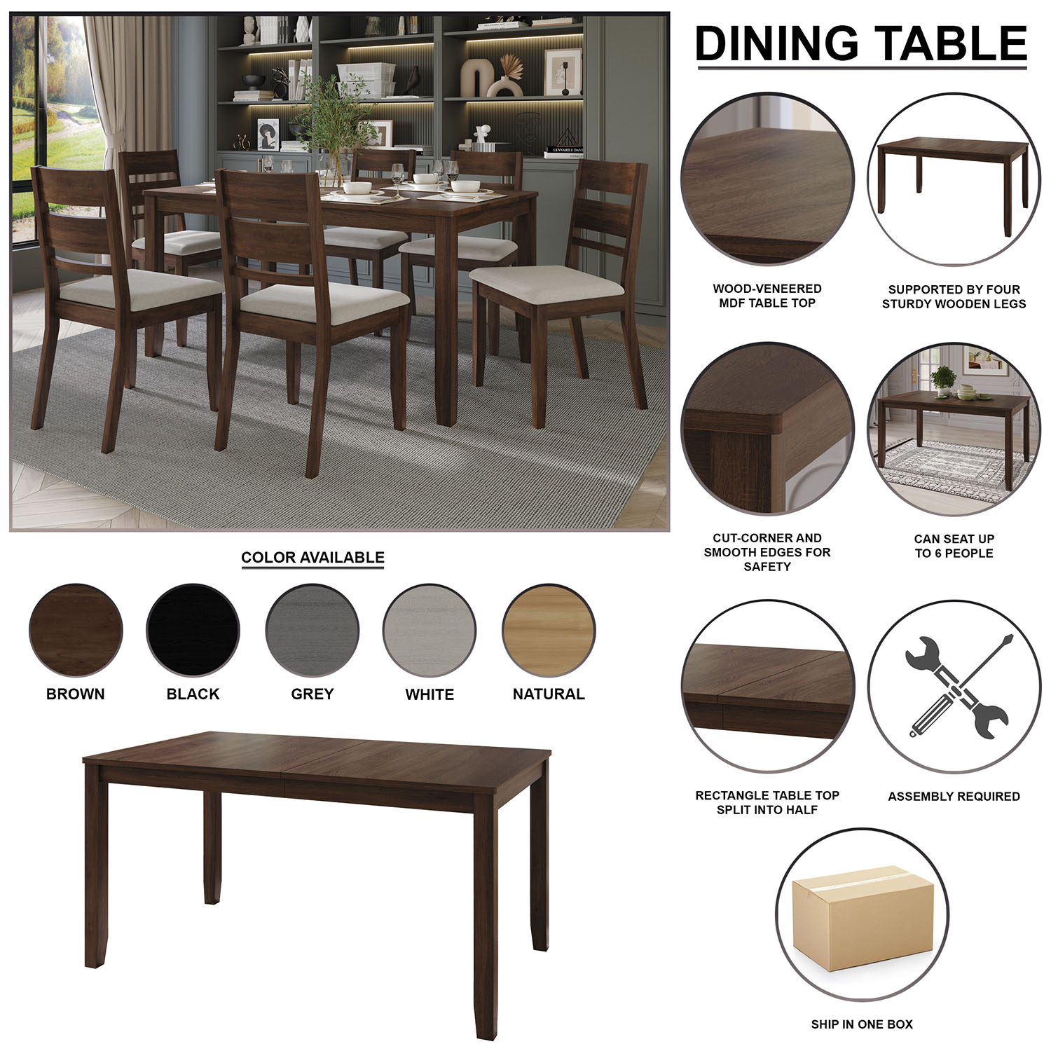 CasePiece C3085US-BG-LN-BK-C4 Dining-Sets - View #12