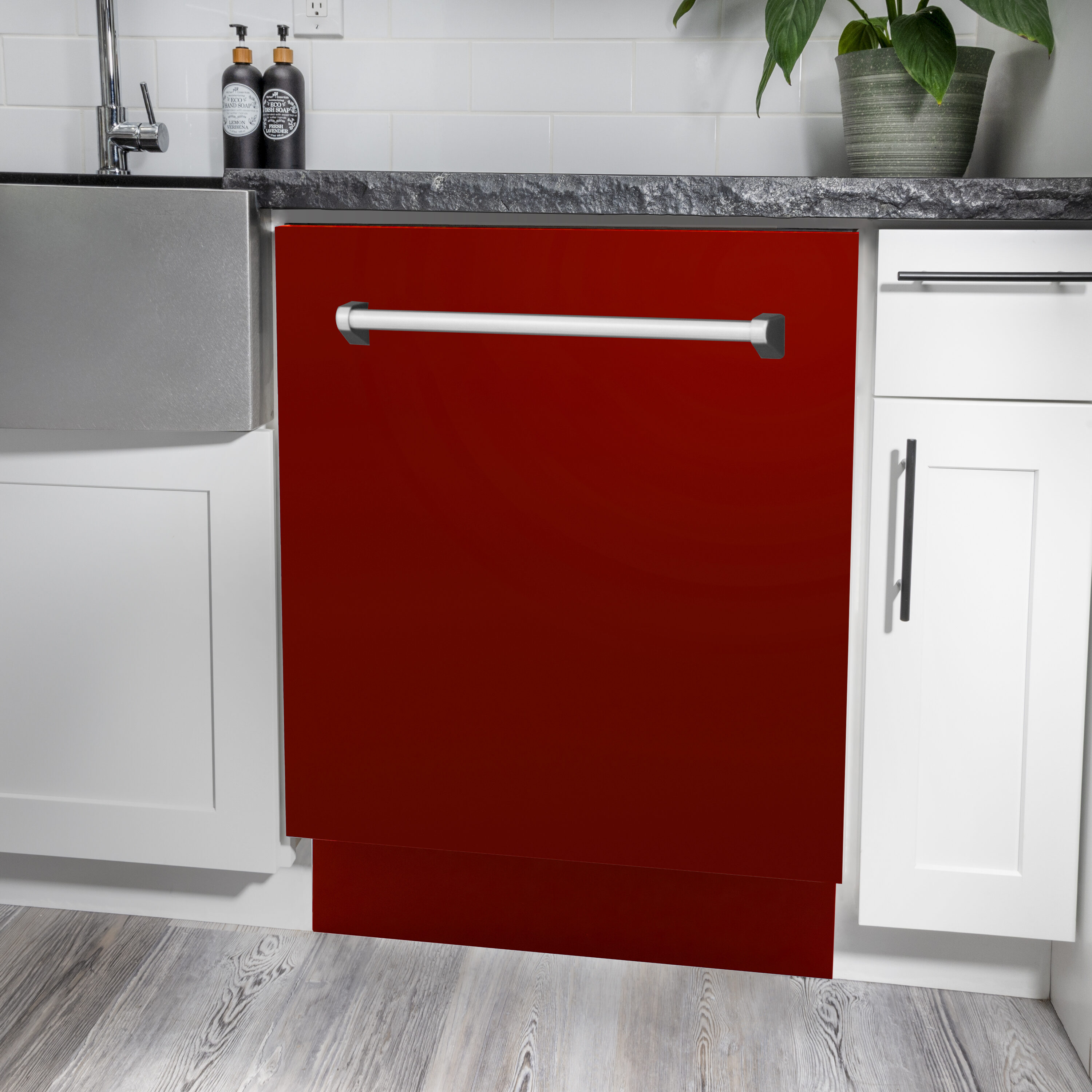 Studiet Fodgænger Uenighed ZLINE KITCHEN & BATH Tallac Top Control 24-in Built-In Dishwasher with  third rack (Stainless Steel Tub with Red Gloss Panel) ENERGY STAR, 51-dBA  in the Built-In Dishwashers department at Lowes.com