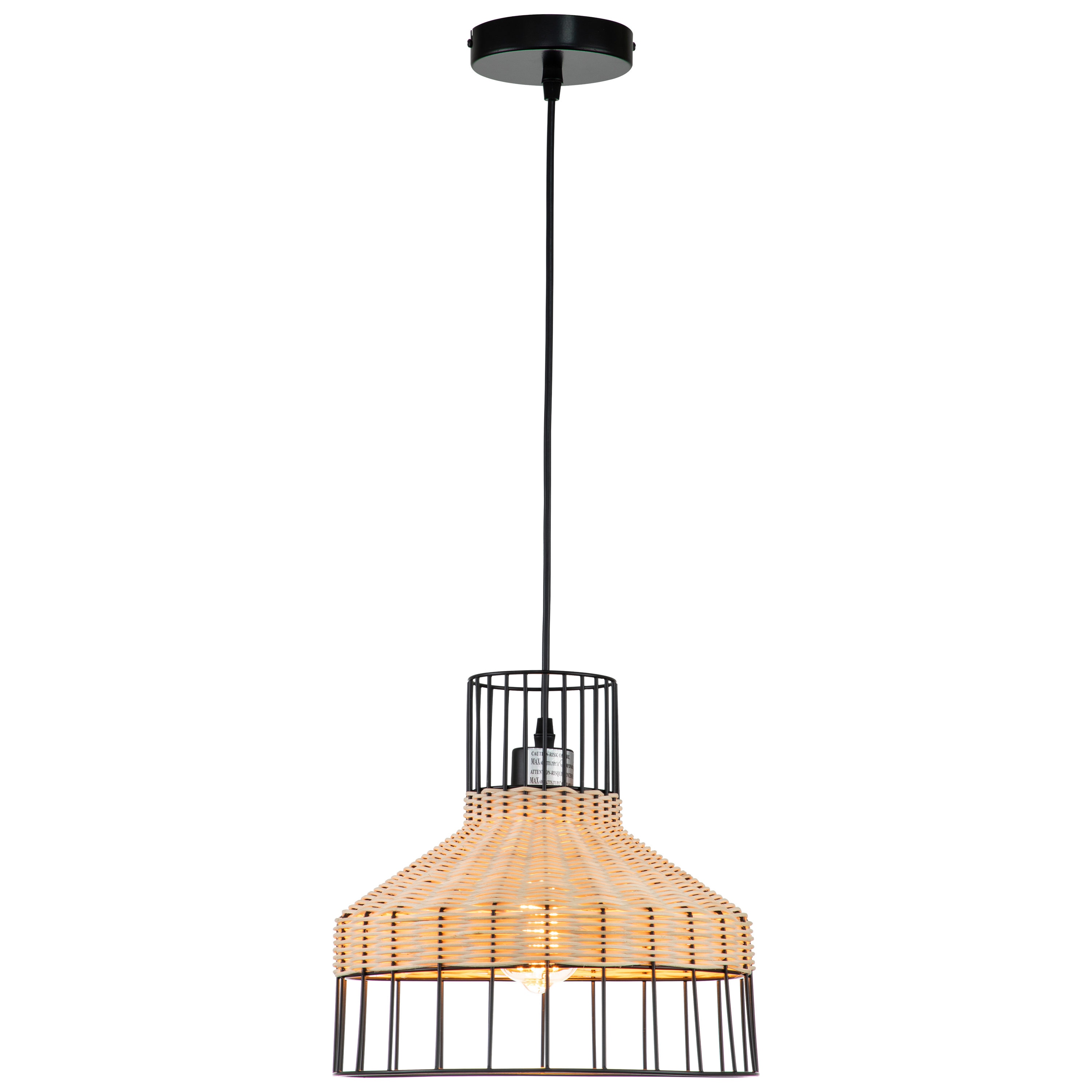 C Cattleya CA2274-H 1 -Light Black Farmhouse Bowl Medium Hanging Pendant light