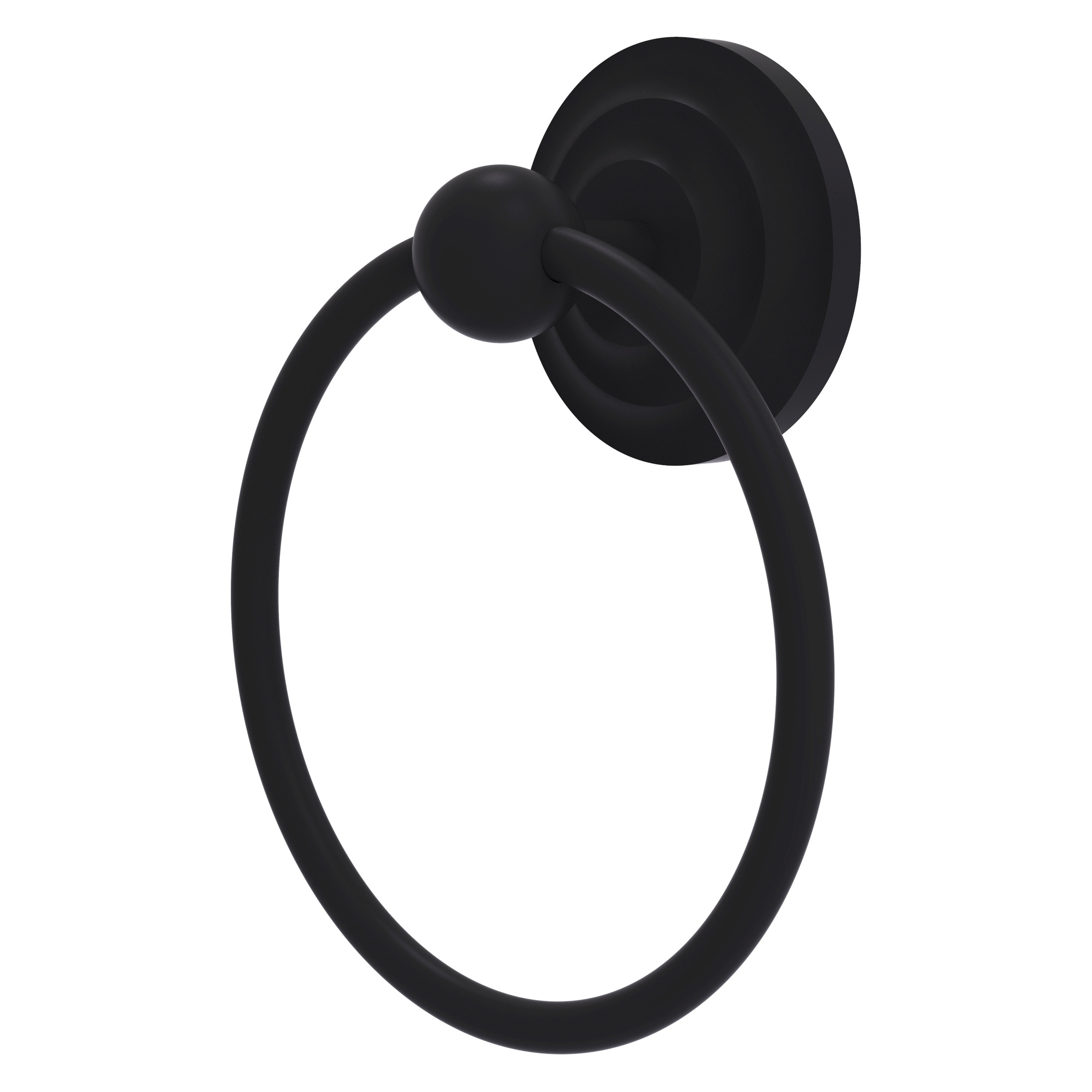 Allied Brass QN-16-BKM Que New Matte Black Wall mount Single Towel Ring