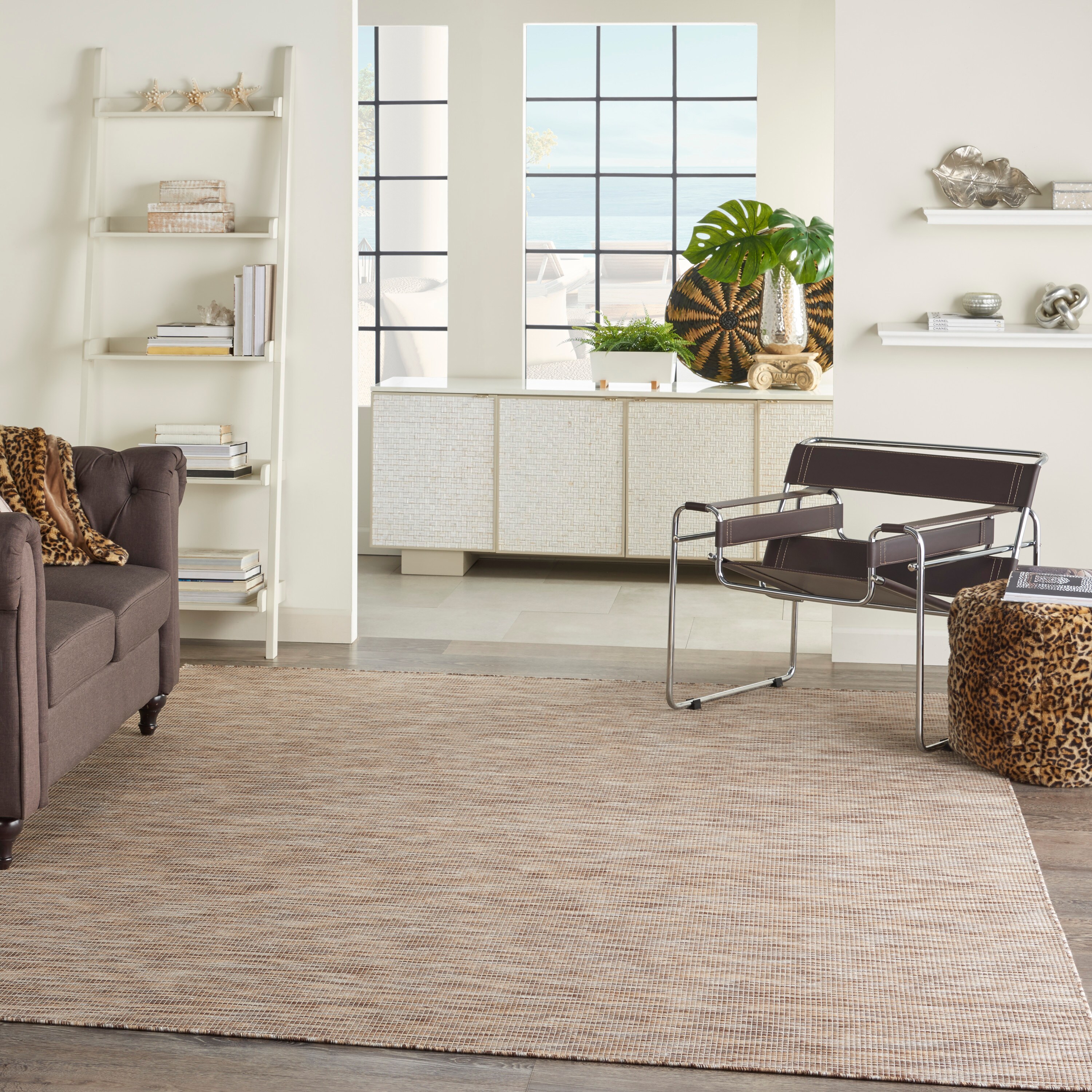 Nourison Positano 8 x 10 Beige Indoor/Outdoor Solid Area Rug in the ...