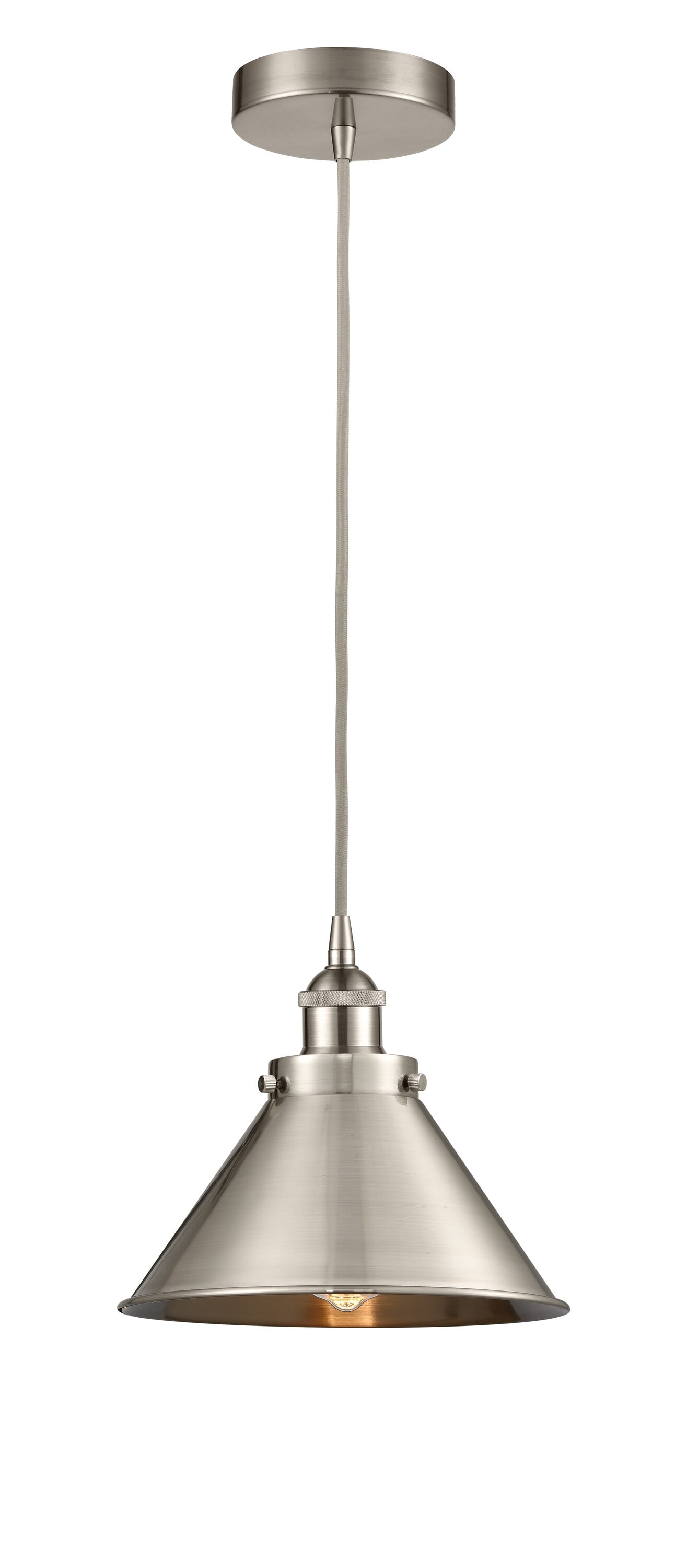 Innovations Lighting 616-1PH-SN-M10-SN Briarcliff Brushed Satin Nickel Traditional Cone Mini Hanging Pendant light
