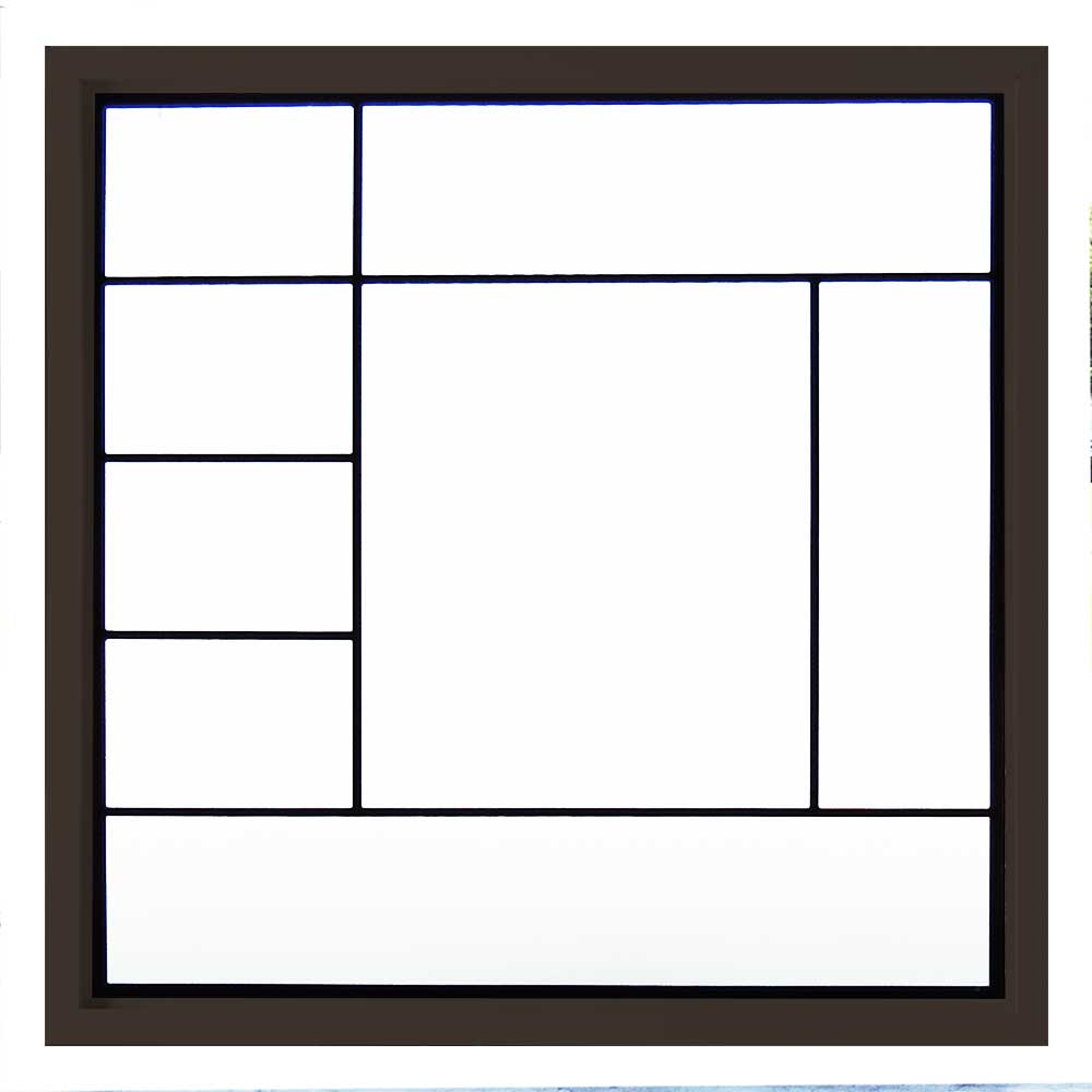 Hy-Lite DF4747METRV1500BZ Metro Decorative Glass 47-1/2-in x 47-1/2-in Bronze Square Accent Window with Grids