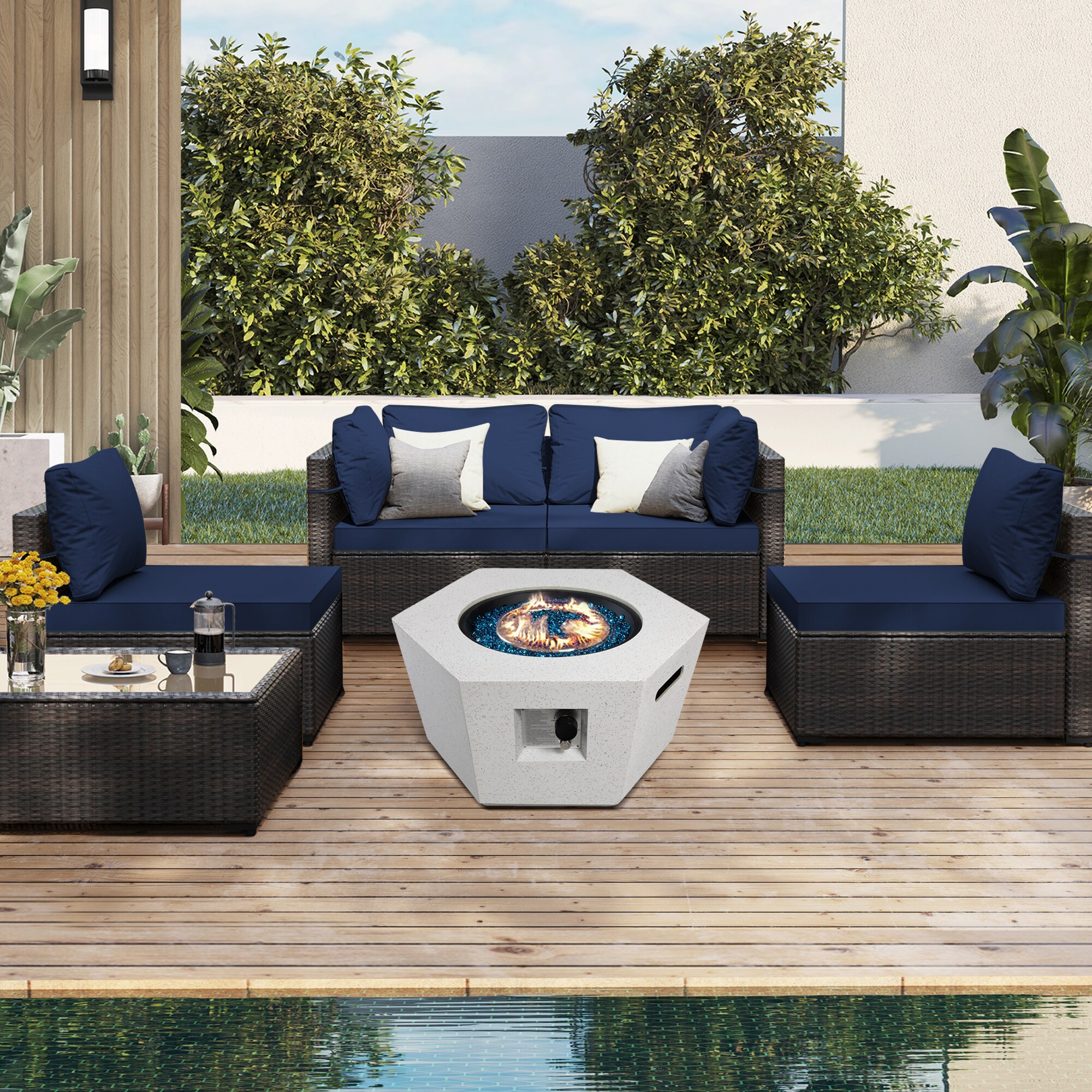 UPHA TBSF-AB28SMB-NAVY Patio-Conversation-Sets - View #2