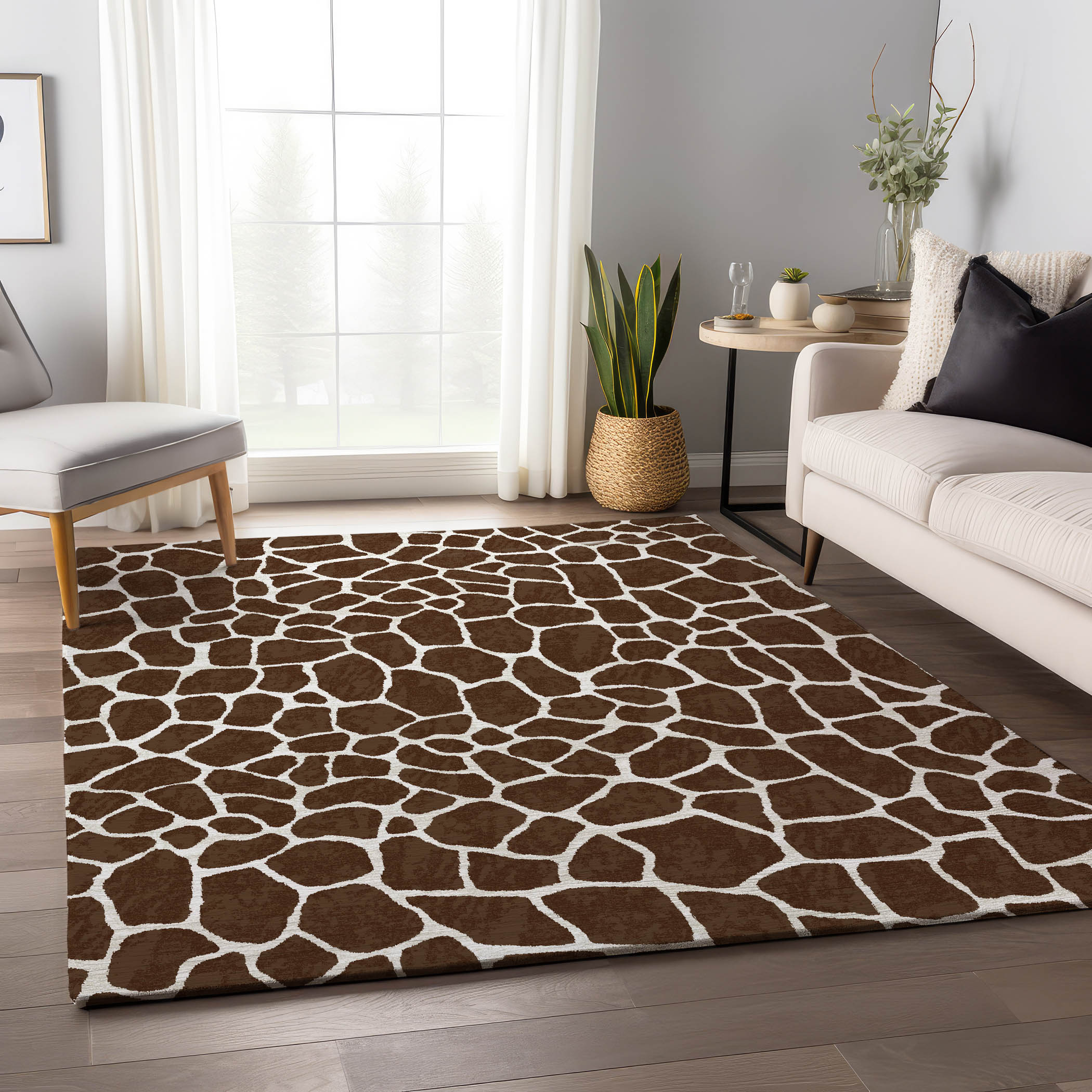 Addison Rugs AMF45CO5X8 Mayfield AMF45CO 5 x 7 (ft) Loomed Polyester Coffee Rectangular Indoor Abstract Machine washable Area rug