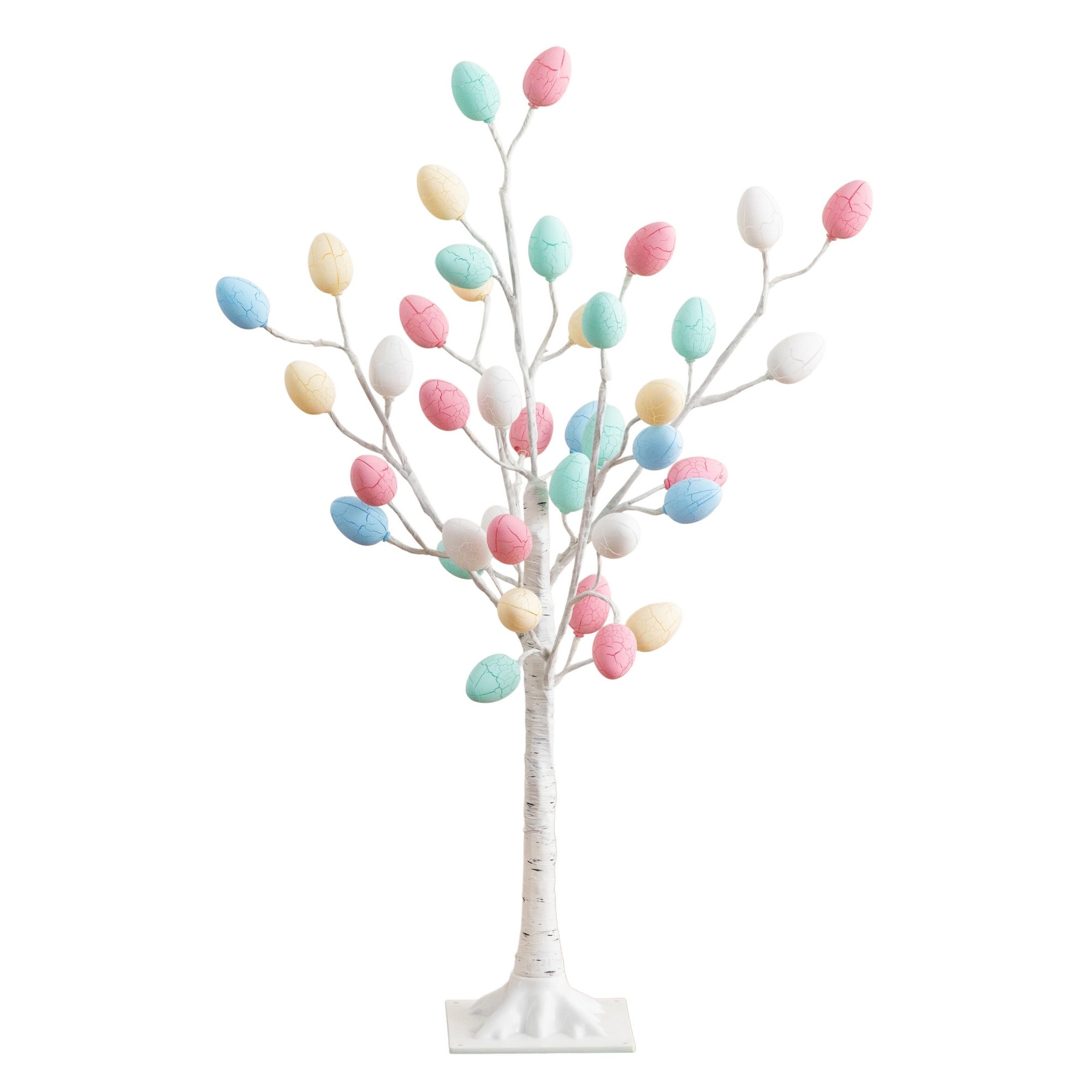 Nearly Natural - 36-in White Indoor Floor Mixed Greenery Artificial Tree