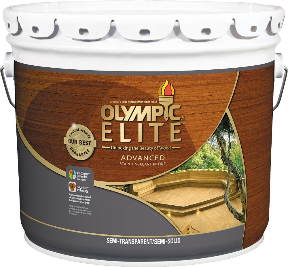 Olympic 80200S3 Tintable Semi-transparent/semi-solid Exterior Wood Stain and Sealer (3-Gallon Size Container)