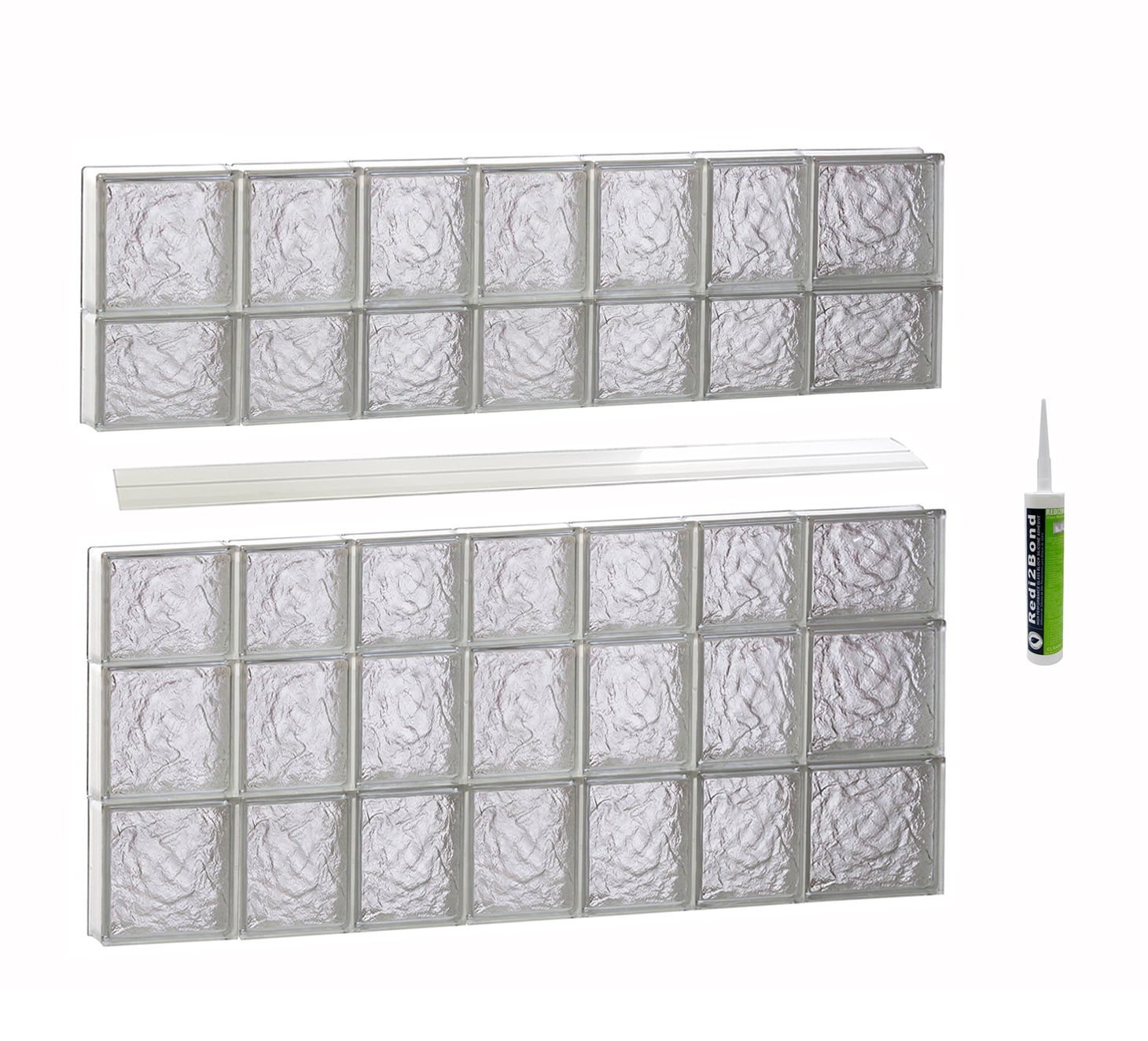 REDI2SET S4636IS Ice Glass 44-1/4-in x 34-3/4-in Frameless Replacement Glass Block Window