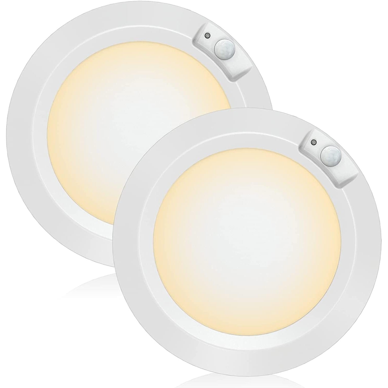 Slagawa  Warm White 210LM Battery Operated LED Ceiling Light with Motion Sensor for Closet Stairway Kitchen Cabinet 2 Pack