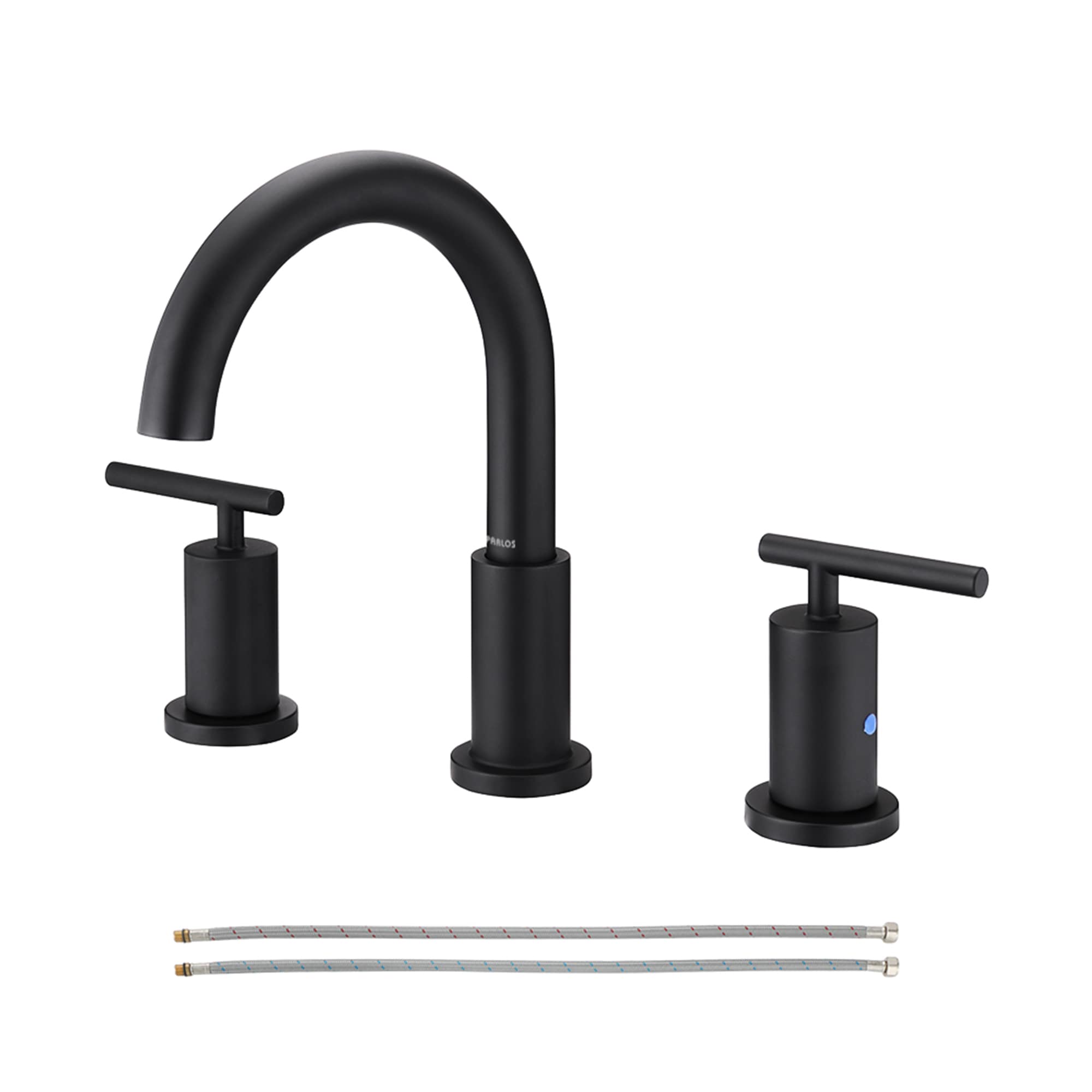 PARLOS Eleanor Mattle Black Widespread 2-handle High-arc Residential Handle Bathroom Sink Faucet