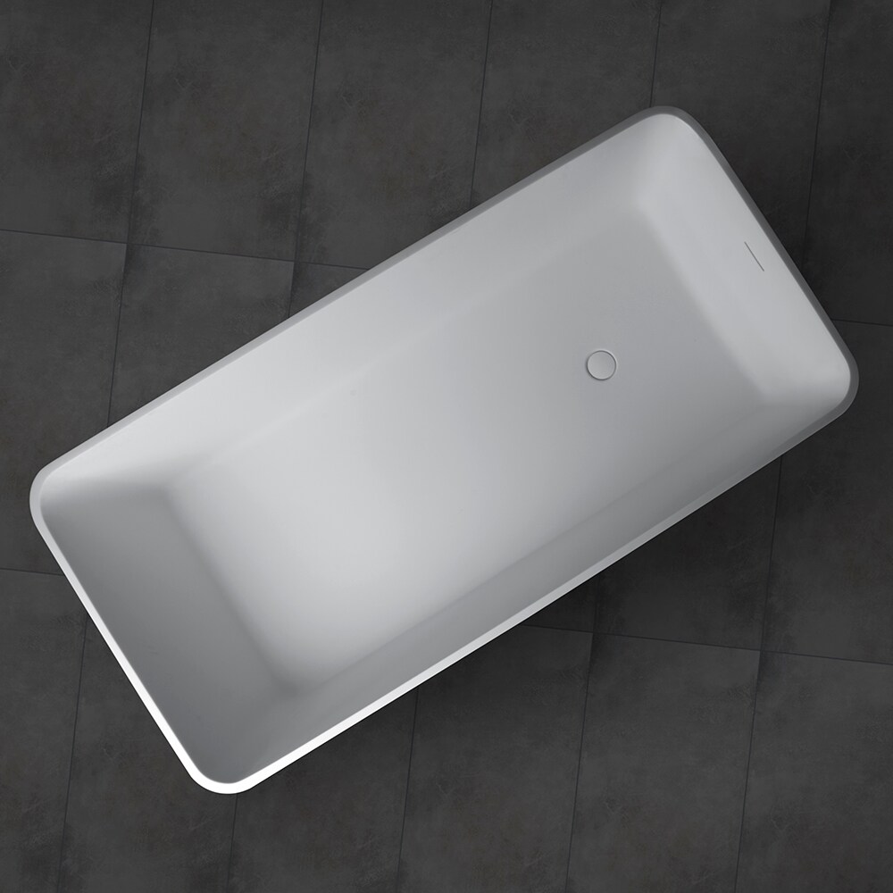 59'' x 30'' Matte White Solid Surface Freestanding Bathtub