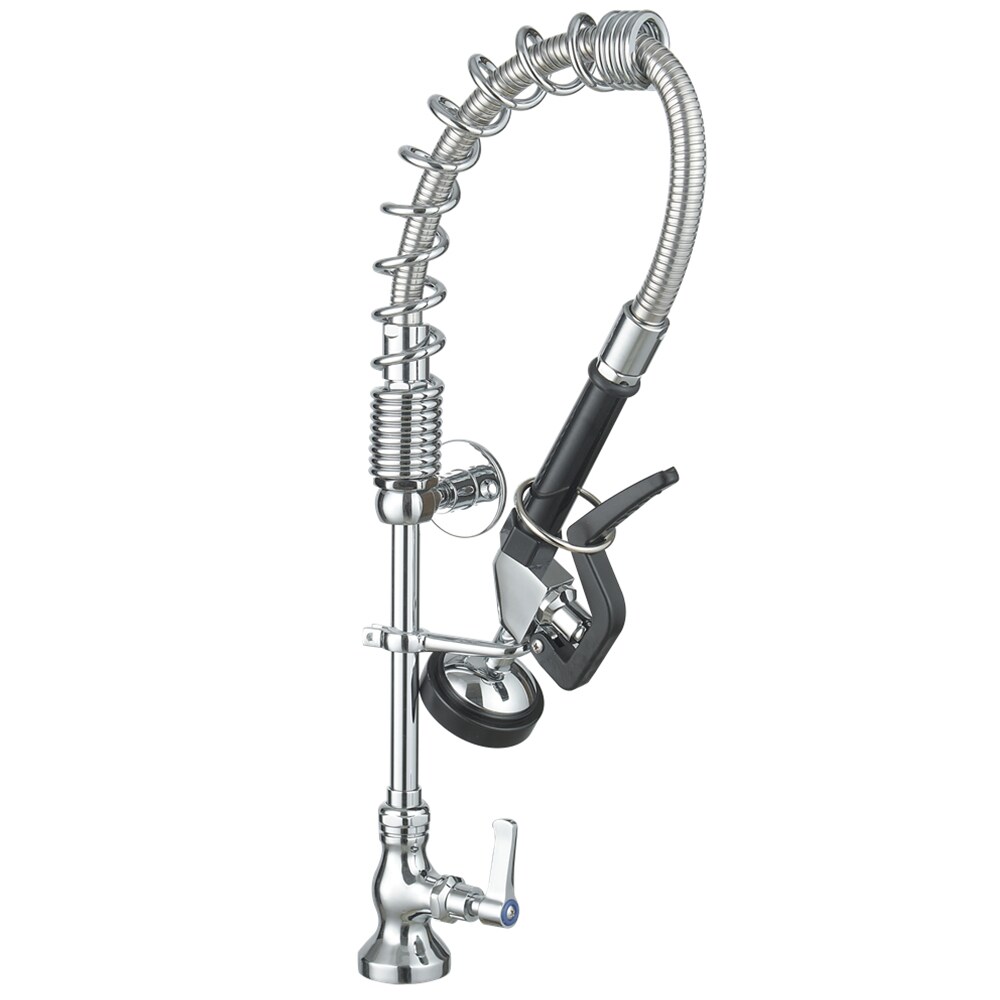 BWE A-94259-C Polished Chrome Double Handle Deck-mount Handle Commercial/Residential Pre-rinse Kitchen Faucet with Sprayer