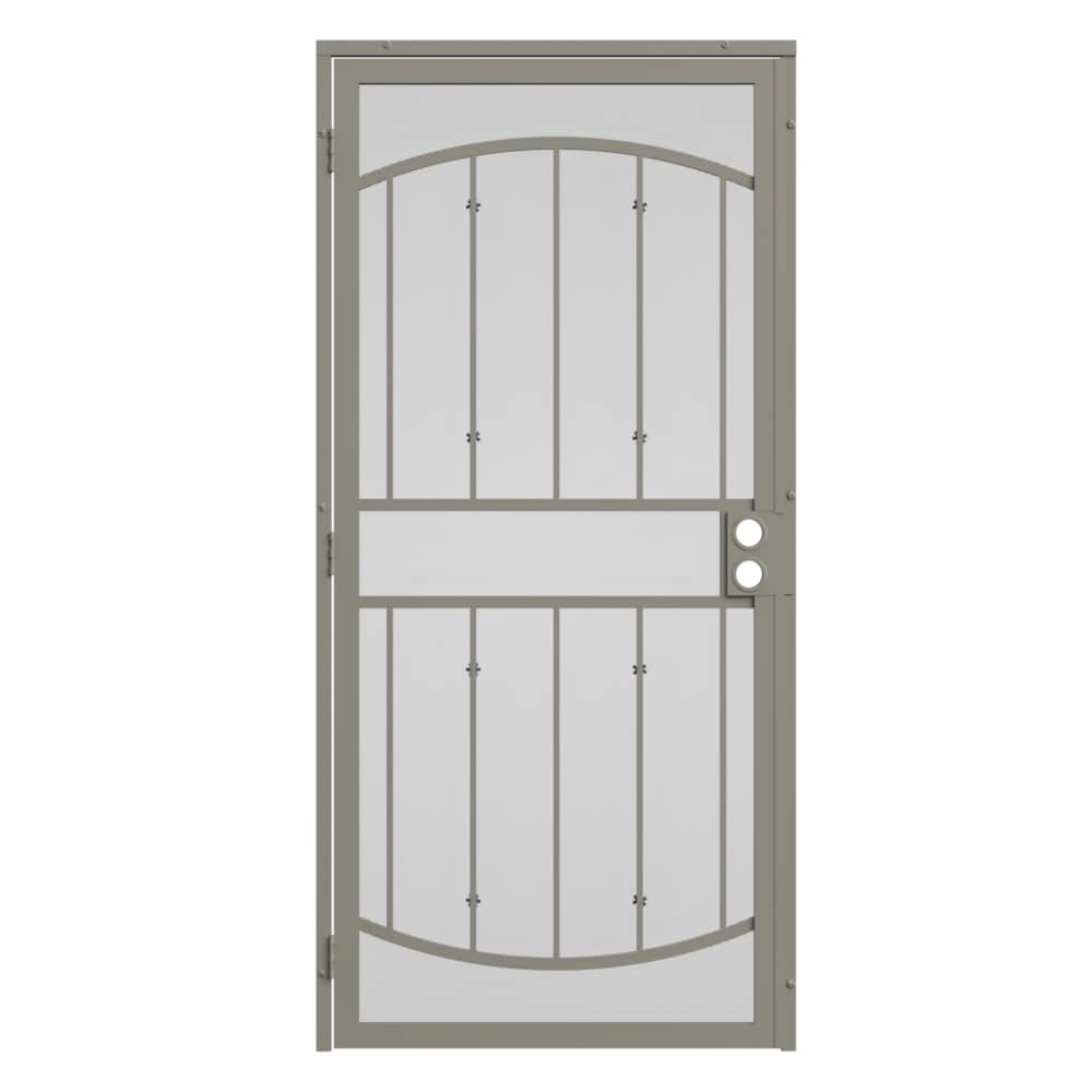 Gibraltar 32-in x 81-in Almond Steel Surface Mount Security Door with Beige Screen in Off-White | - Gatehouse 91823081