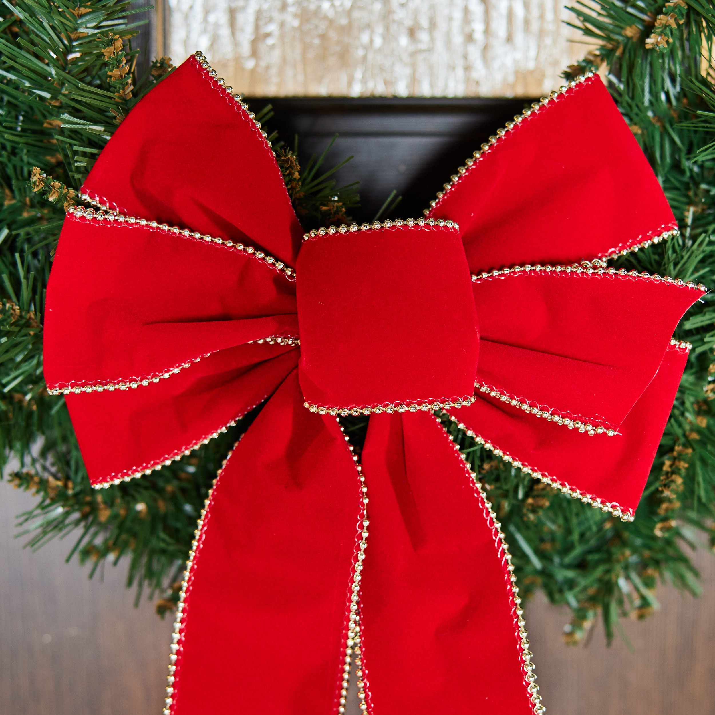 Red Velveteen Holiday Bow