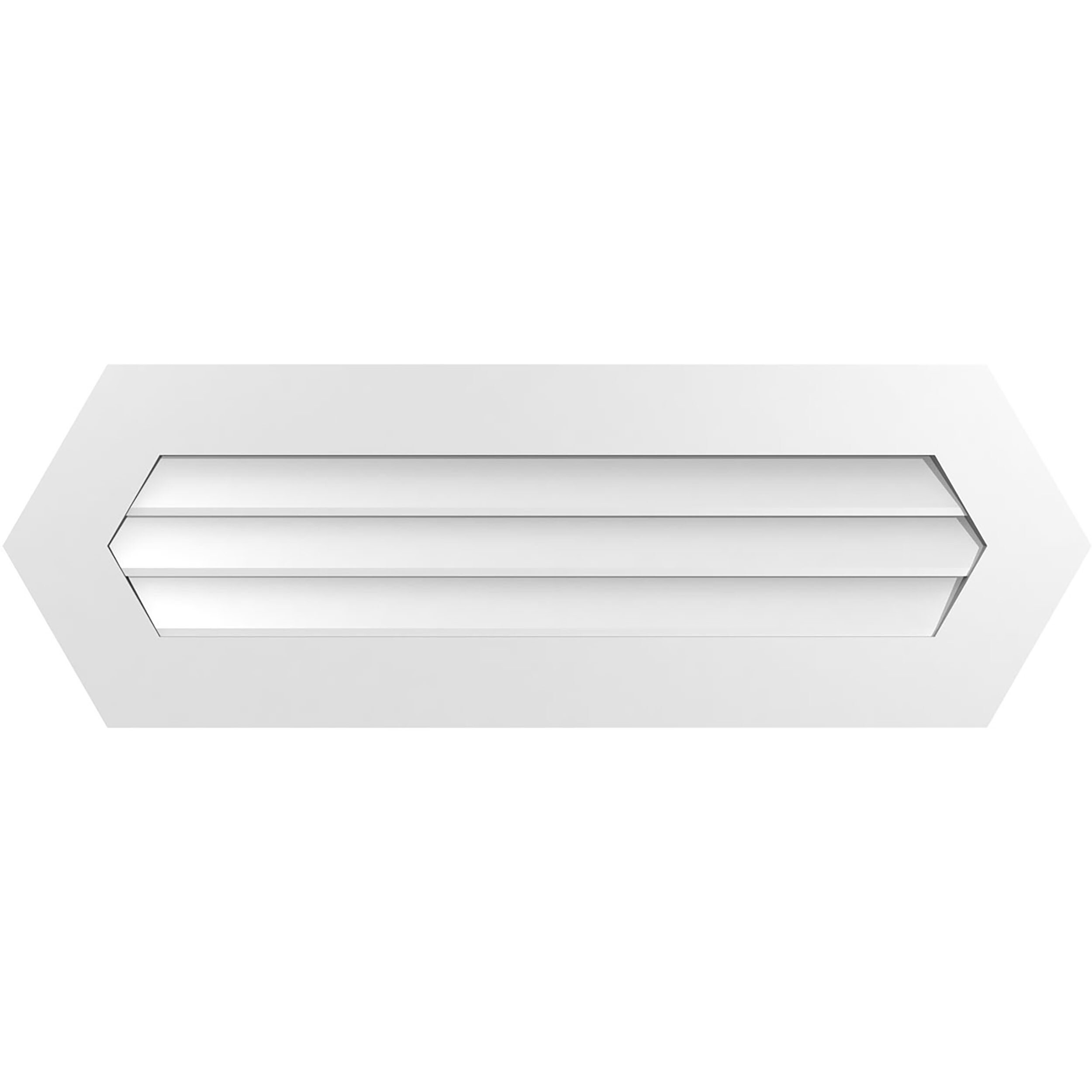 Ekena Millwork GVPHP42X1401SN 42-Inches x 14-Inches Off-white Peaked PVC Gable Louver Vent