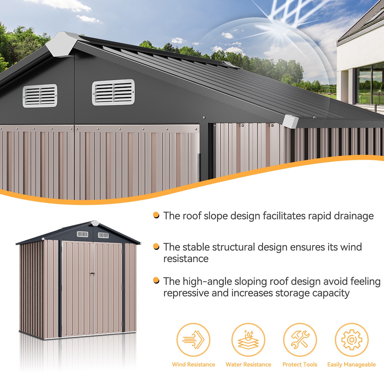 AOXUN AX-40716R Metal-Storage-Buildings-Sheds - View #6