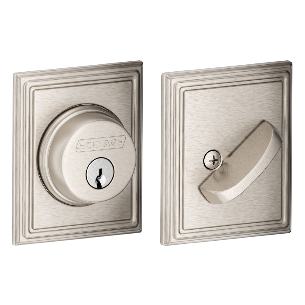 Schlage B Decorative Addison Collections Satin Nickel Single Cylinder ...