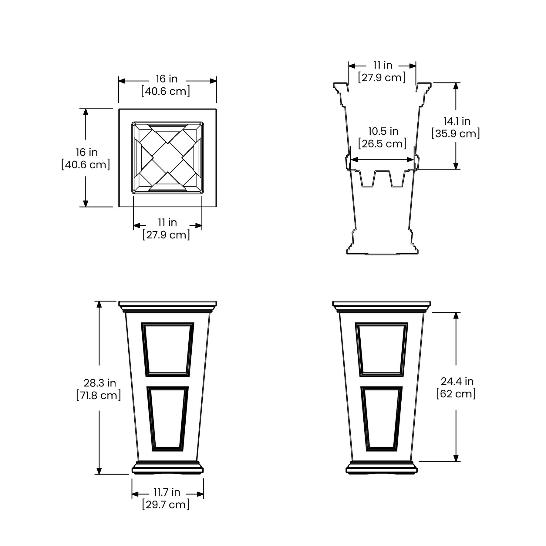 Mayne Fairfield Tall Planter - Espresso