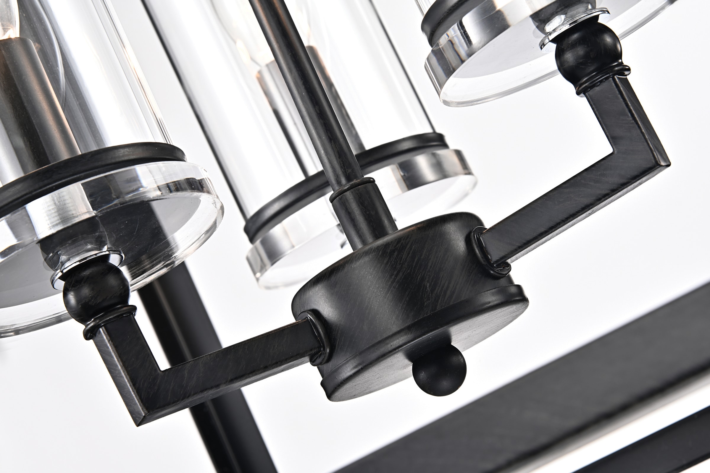 Antique Black 3-Light Lantern Pendant with Clear Glass Shades
