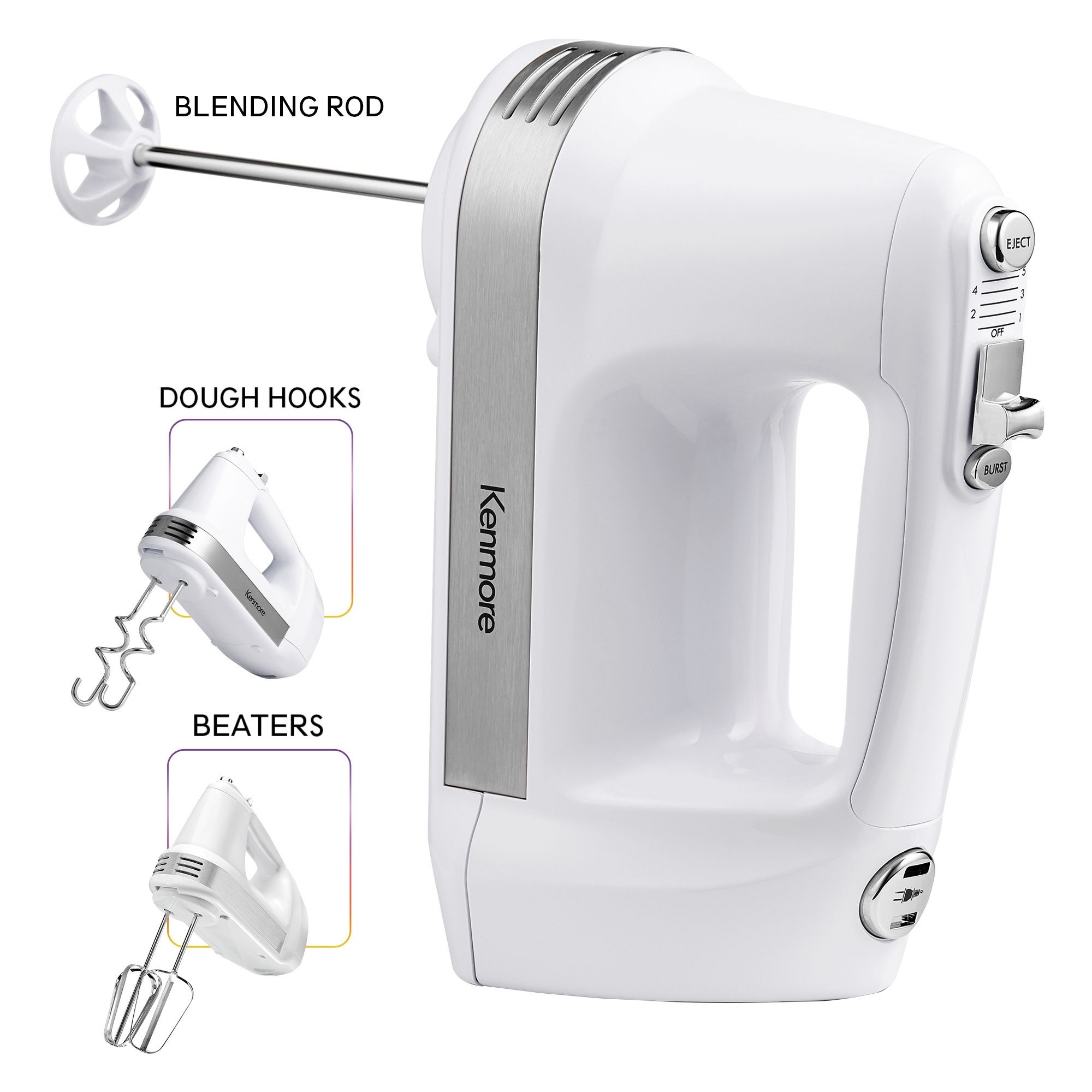 Kenmore 36-in Cord 5-Speed White Hand Mixer in the Hand Mixers department  at