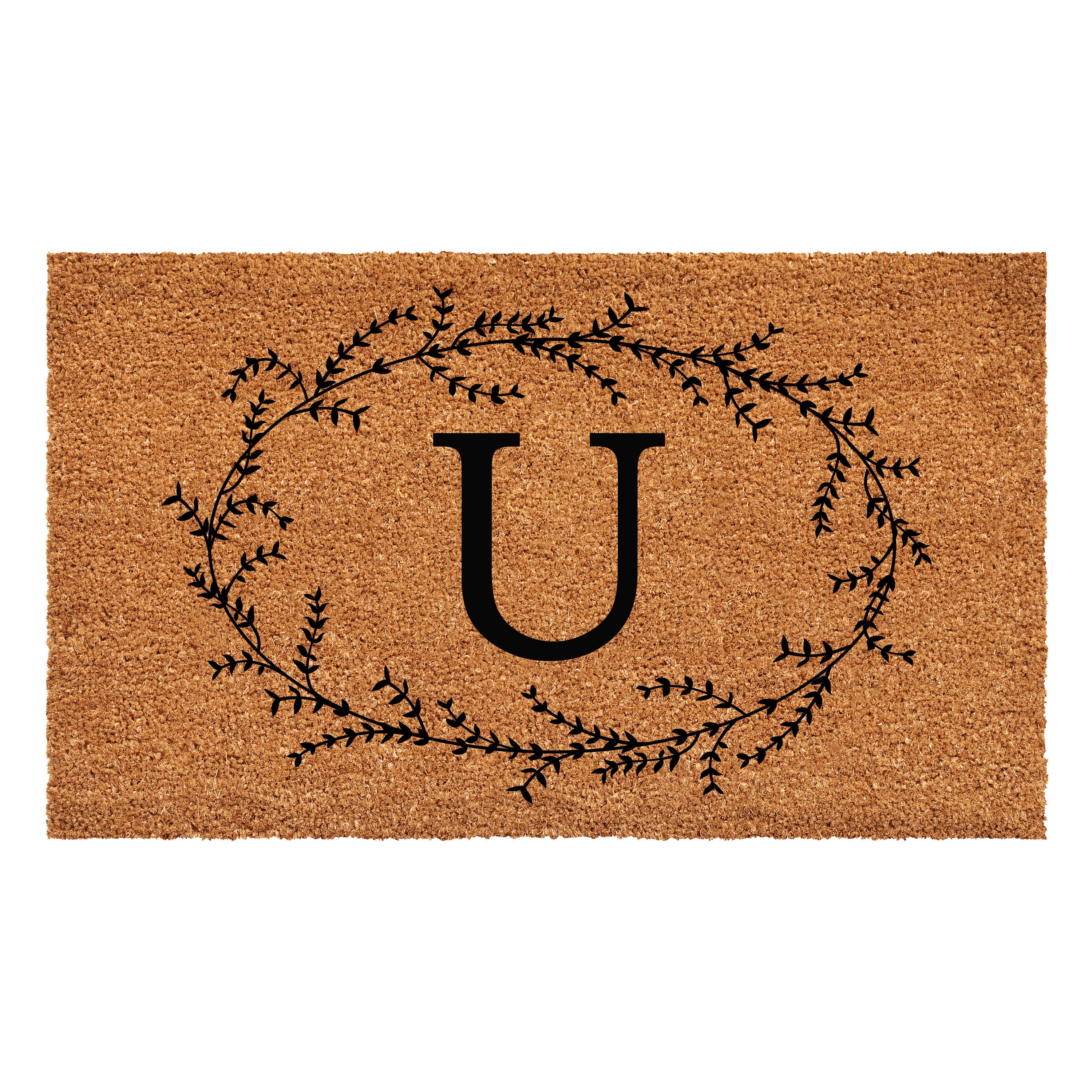Callowaymills 108363672U Natural, Black Coir/Vinyl Rectangular Indoor or outdoor Decorative Door mat