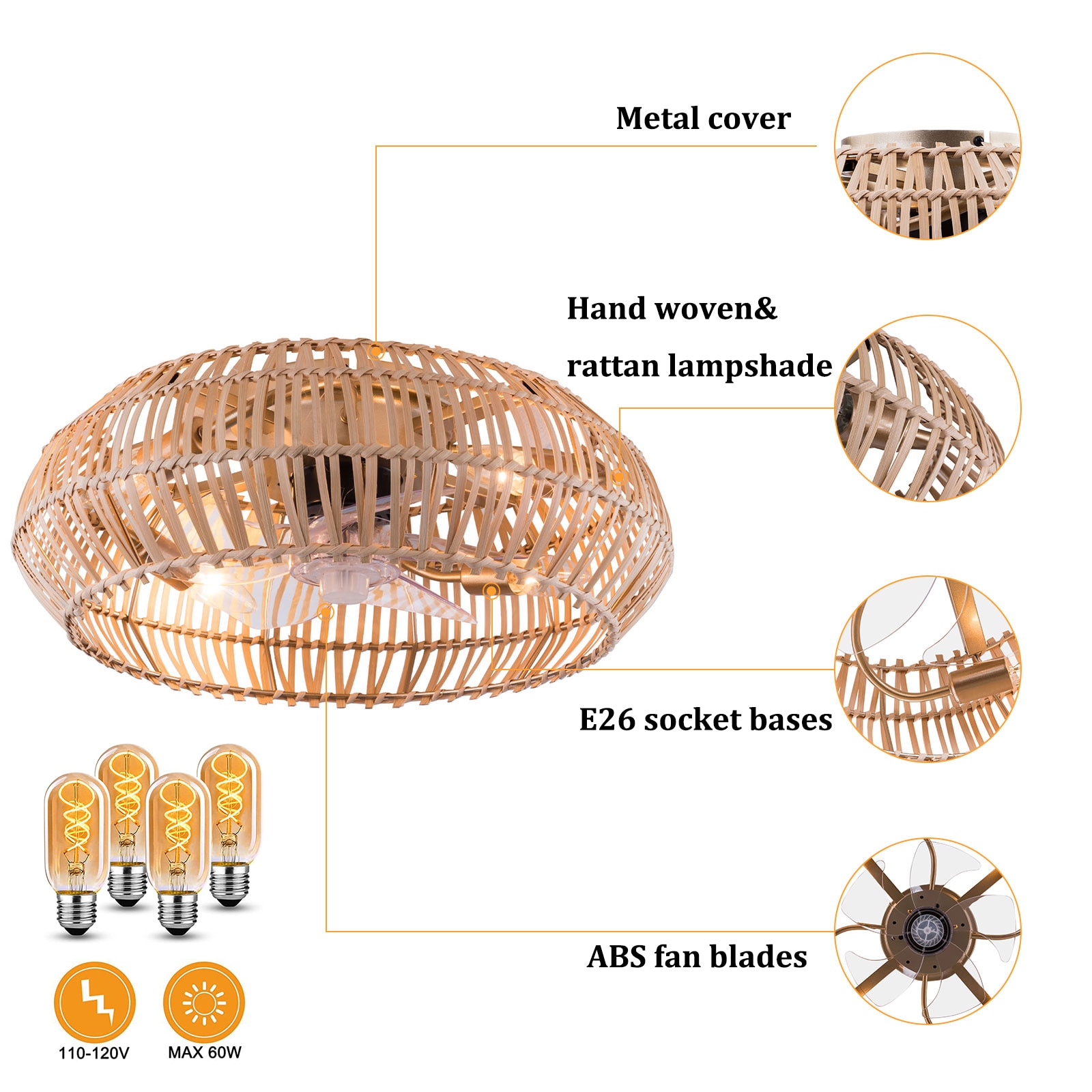 Oukaning HG-HCXLST-3860-US Ceiling-Fans - View #5