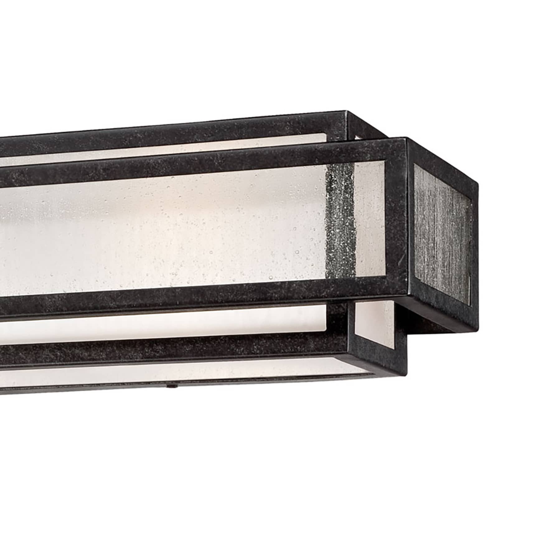 Camden Square Aged Charcoal 3-Light Bathroom Vanity with Seeded Glass