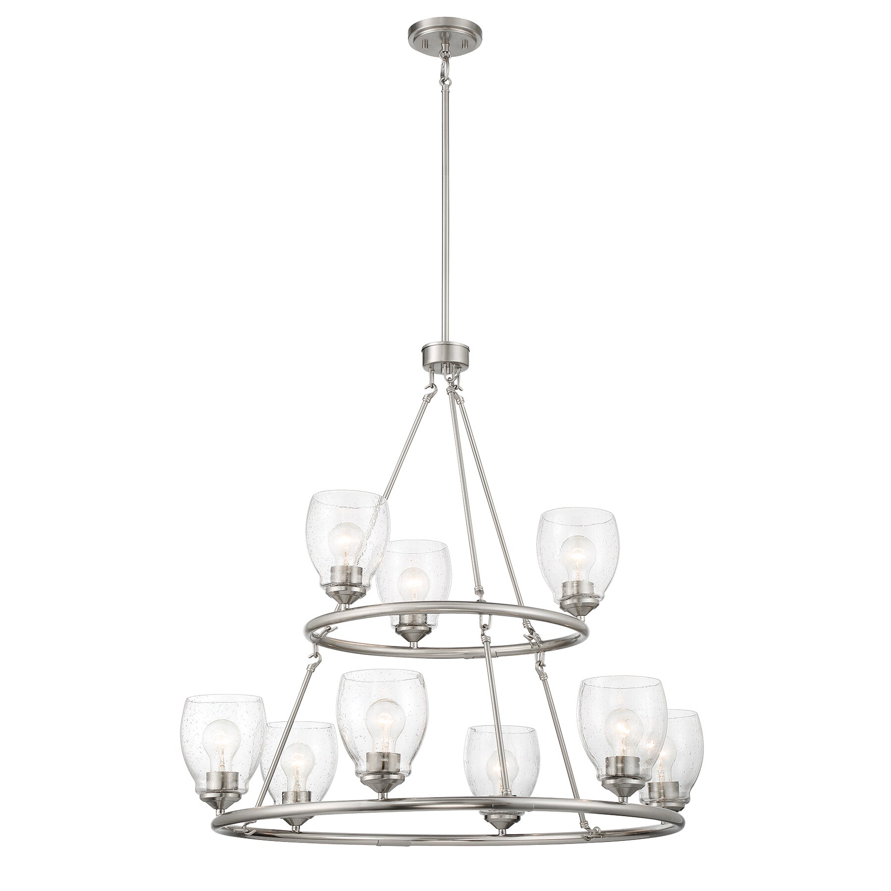Minka Lavery 2439-84 Winsley 9 -Light Brushed Nickel Transitional For Use in Bedrooms, Dining Rooms, Foyers, Kitchens, Living Rooms Chandelier
